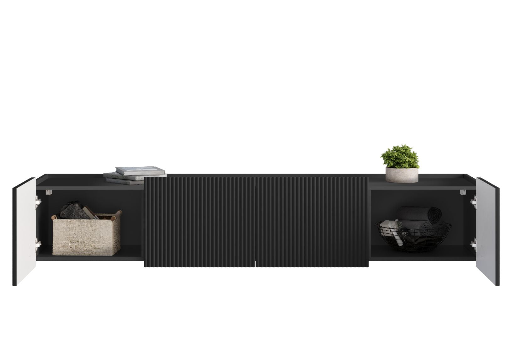 TV Kommode Malmi 200cm, 2 Türen und 2 Schubladen, Material: MDF