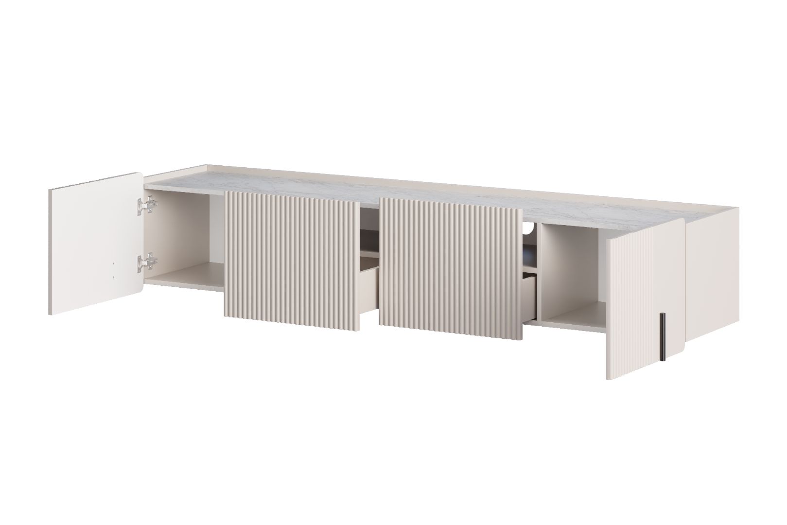 TV Kommode Malmi 200cm, 2 Türen und 2 Schubladen, Material: MDF