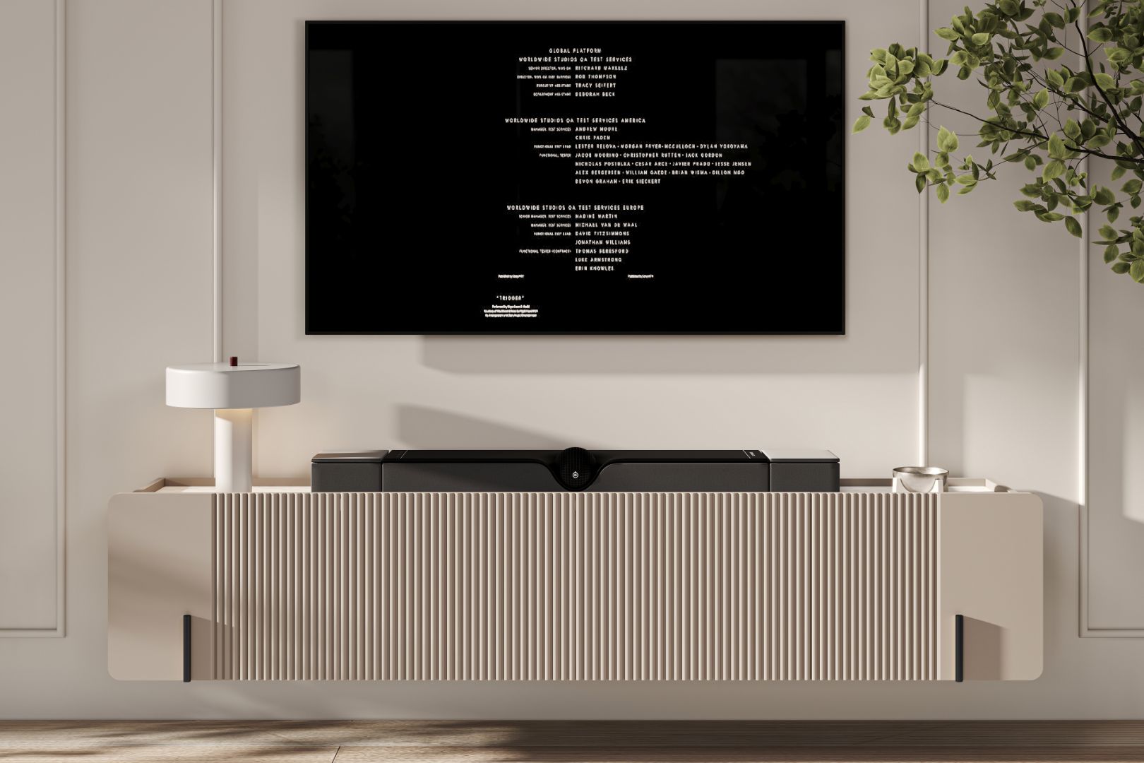 TV Kommode Malmi 200cm, 2 Türen und 2 Schubladen, Material: MDF