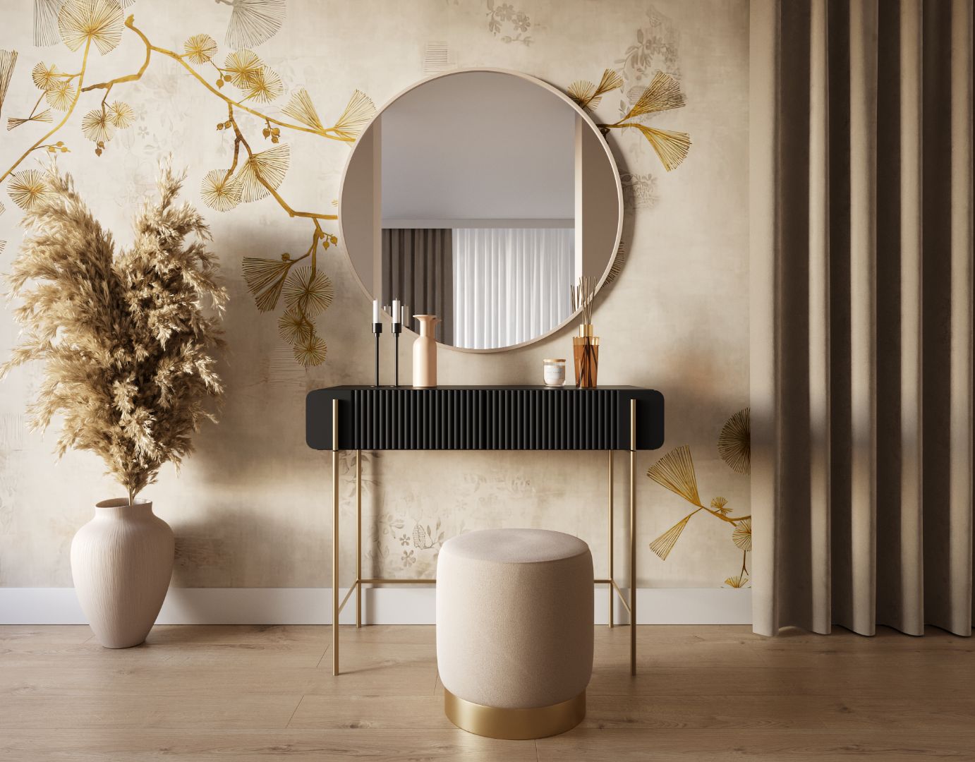 Beistelltisch Malmi 100cm, 2 Schubladen, Material: MDF