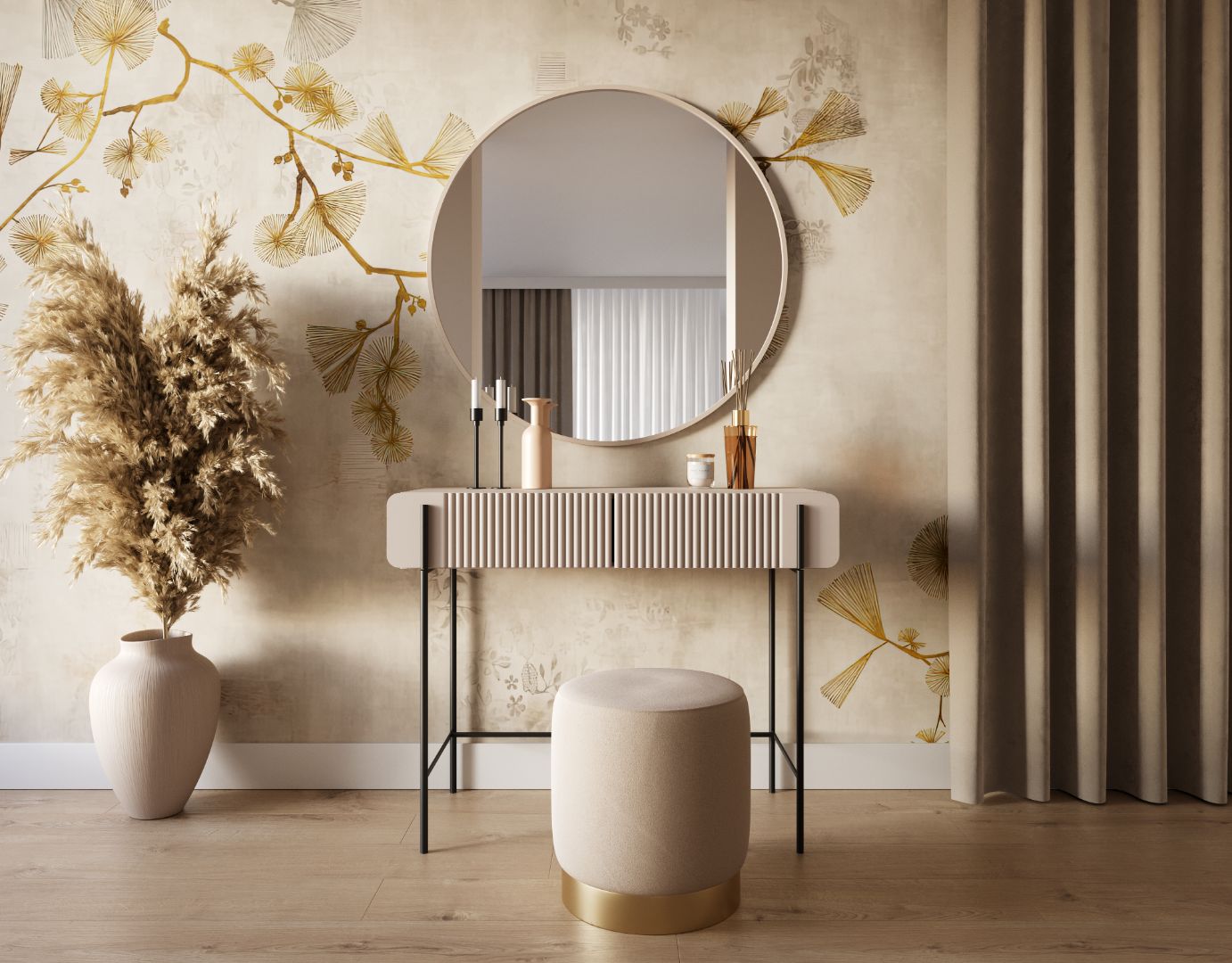 Beistelltisch Malmi 100cm, 2 Schubladen, Material: MDF