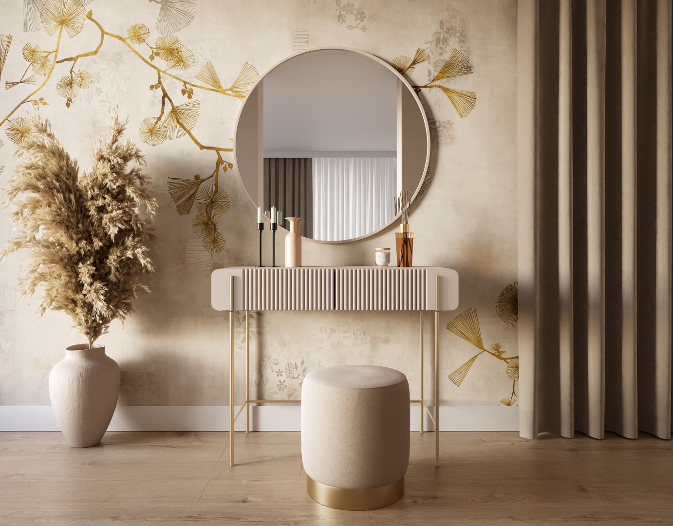 Beistelltisch Malmi 100cm, 2 Schubladen, Material: MDF