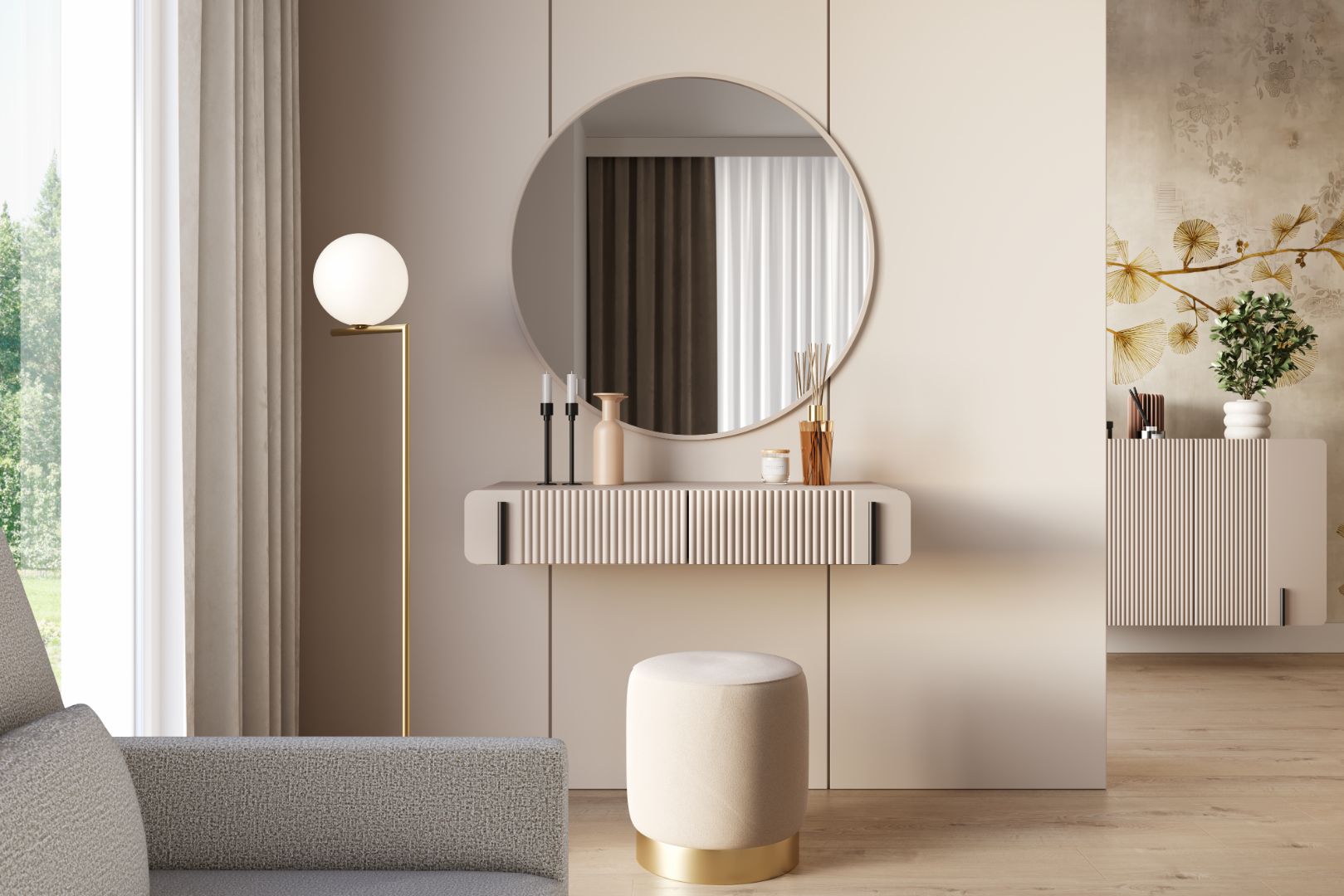 Beistelltisch Malmi 100cm, 2 Schubladen, Material: MDF