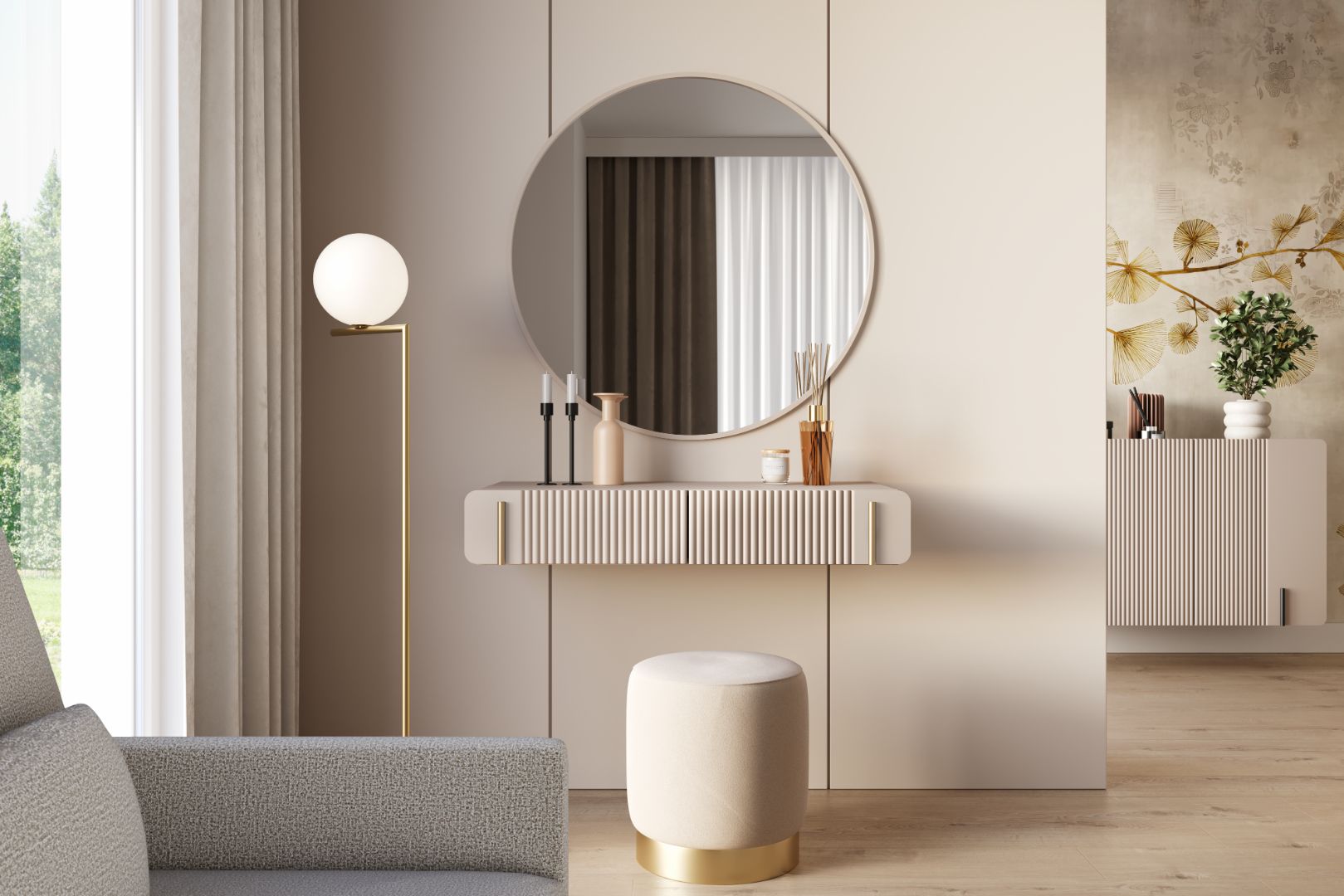 Beistelltisch Malmi 100cm, 2 Schubladen, Material: MDF