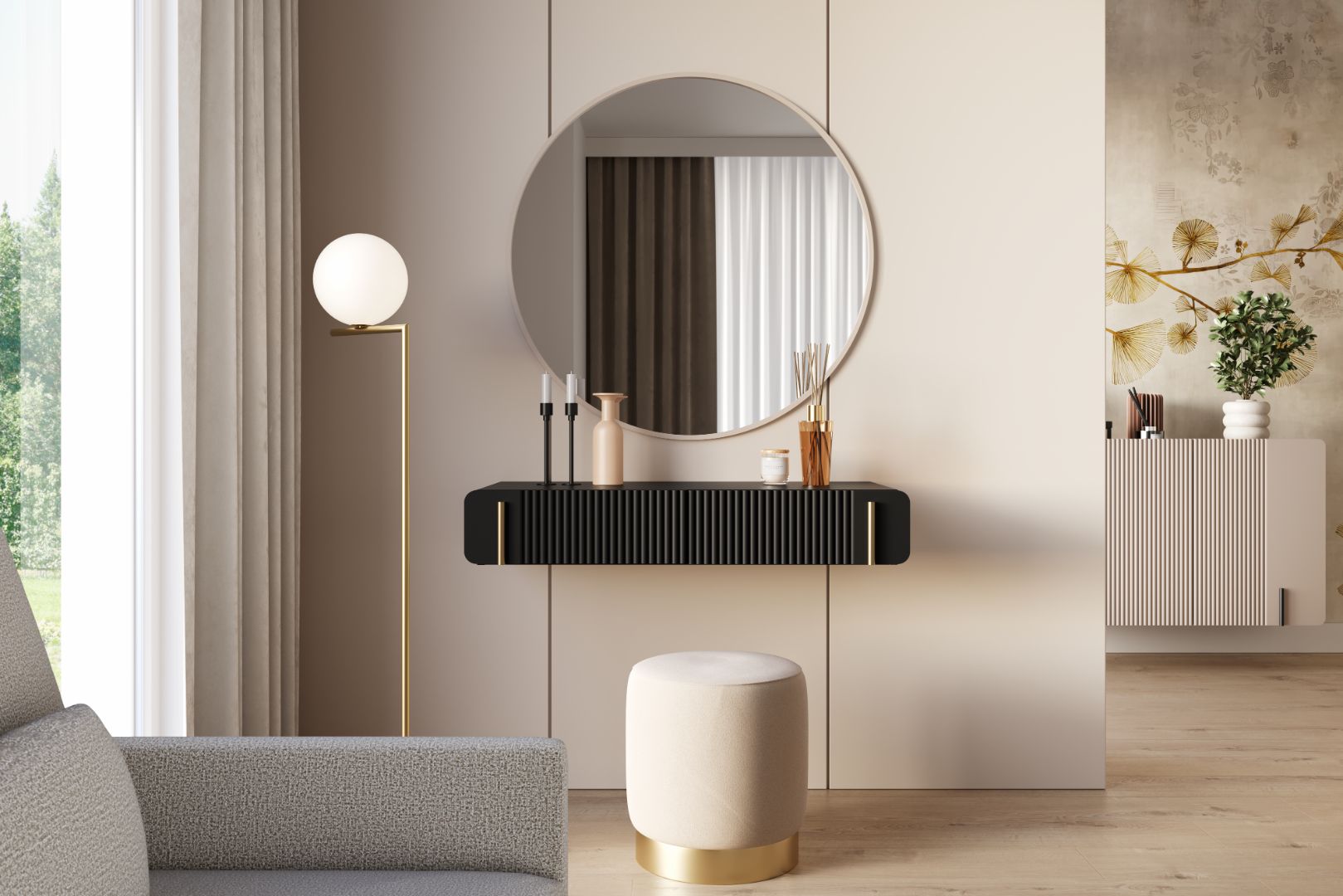 Beistelltisch Malmi 100cm, 2 Schubladen, Material: MDF