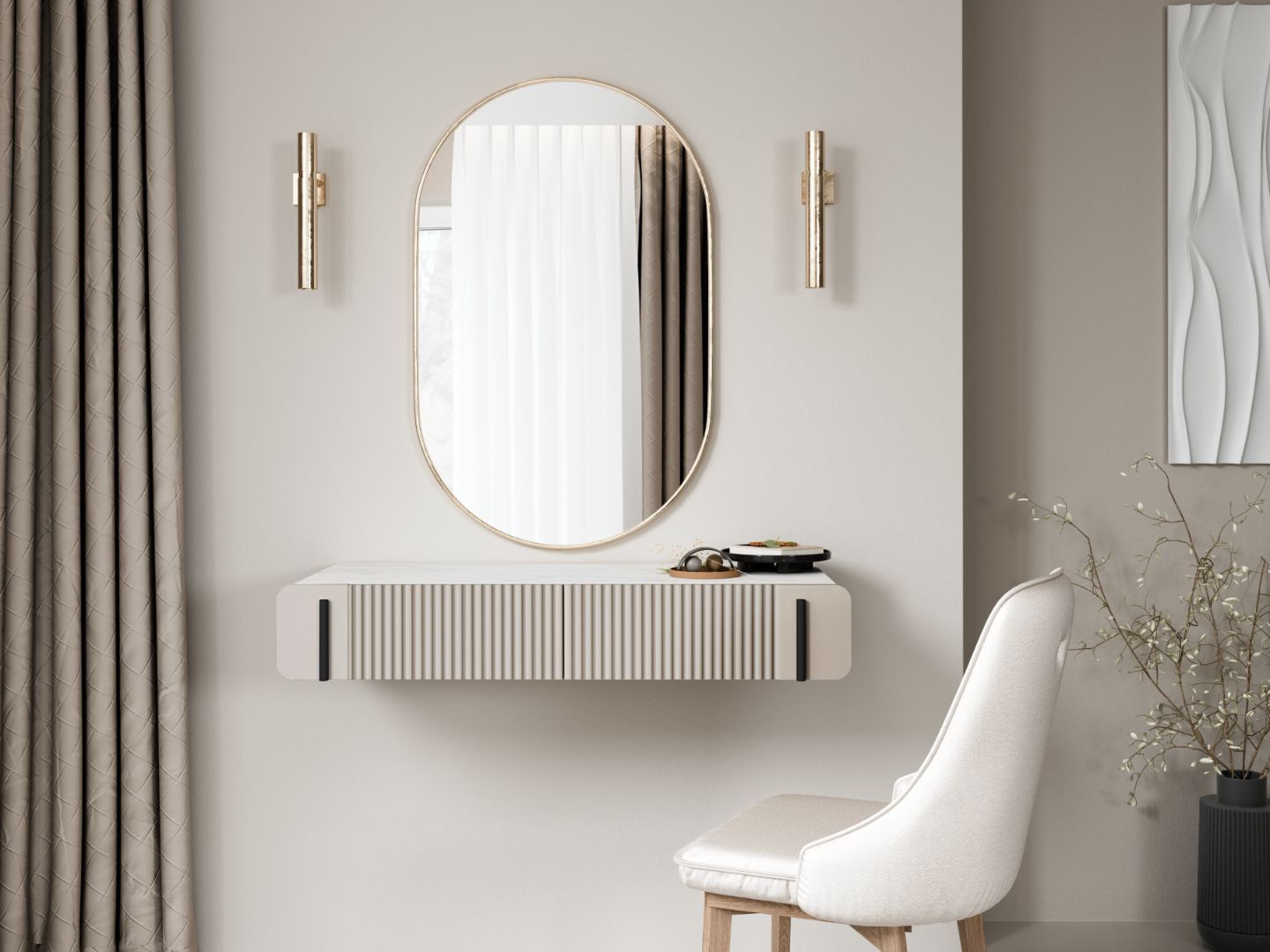 Beistelltisch Malmi 100cm, 2 Schubladen, Material: MDF