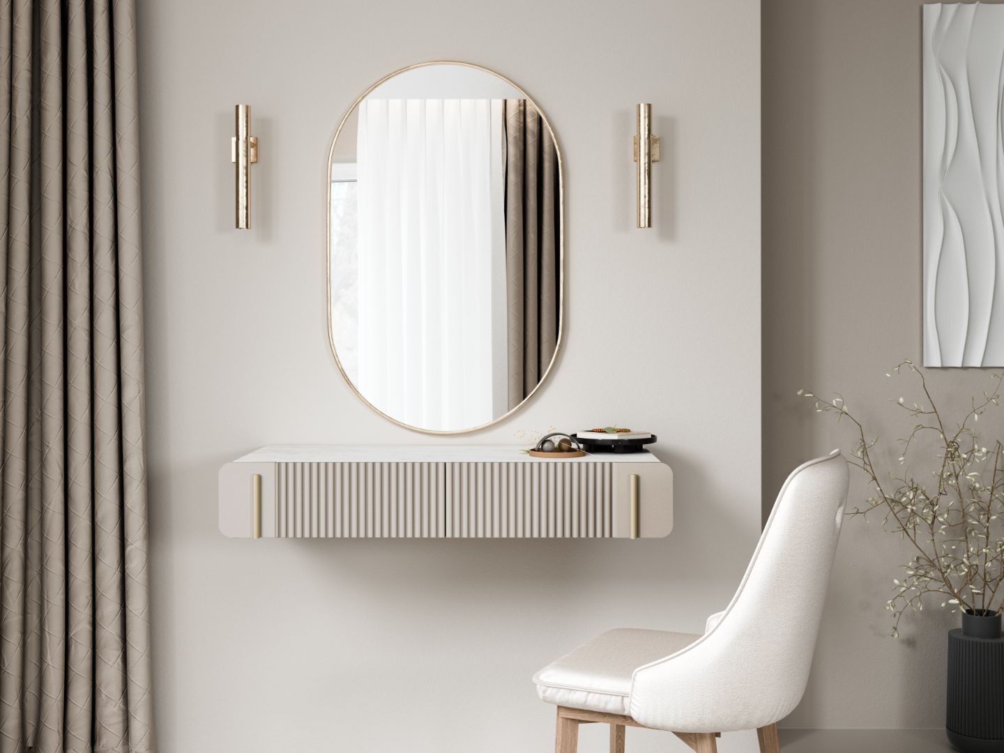 Beistelltisch Malmi 100cm, 2 Schubladen, Material: MDF