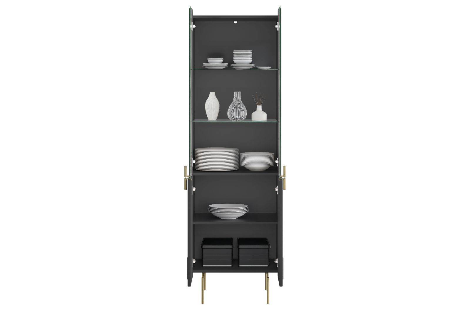 Vitrine Malmi 190cm, Material: MDF, Melaminplatte