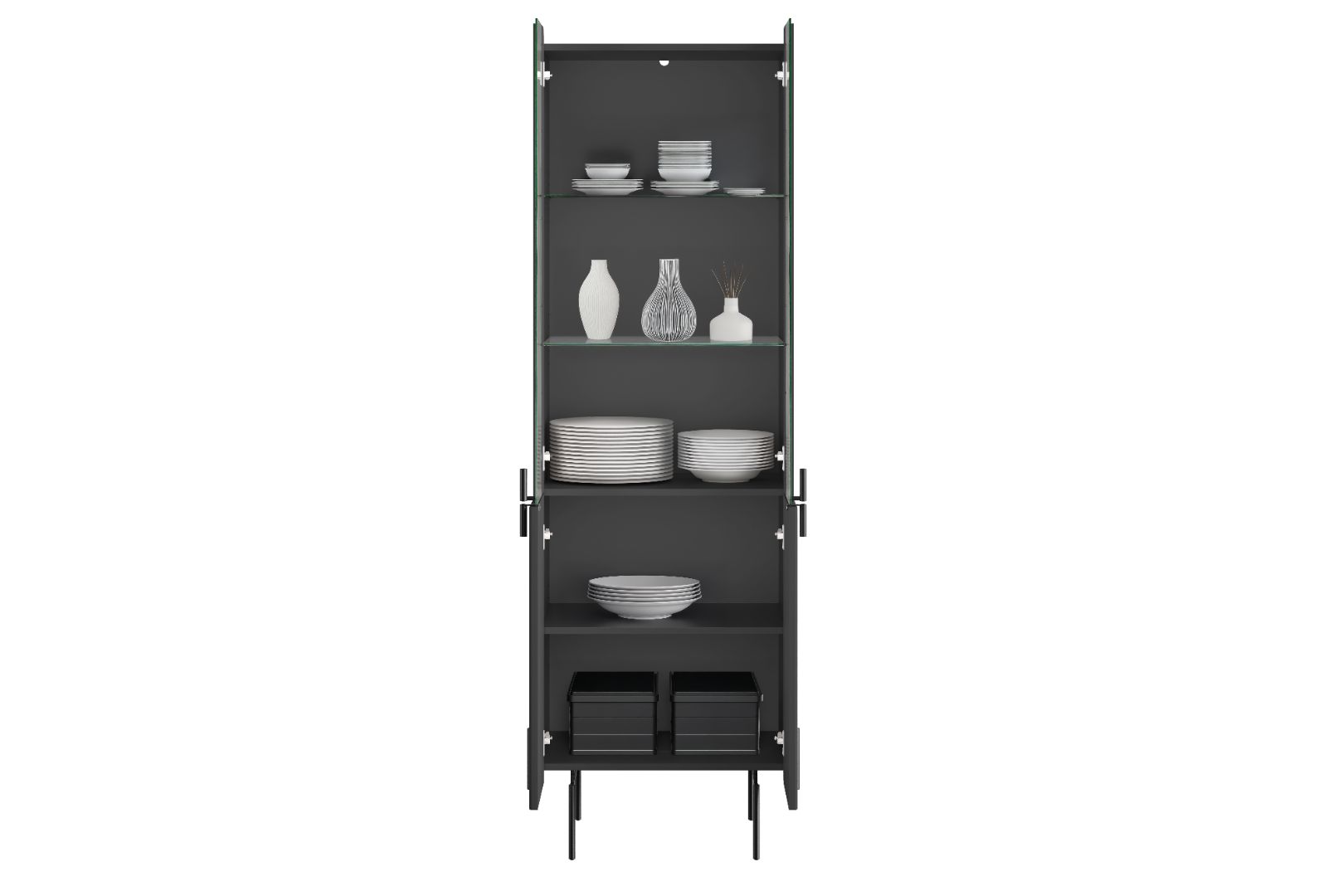 Vitrine Malmi 190cm, Material: MDF, Melaminplatte