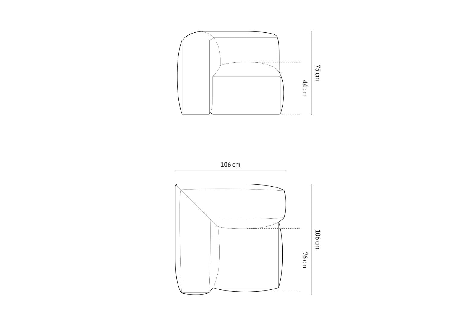Modul Martina, 106x106cm, Material: Cord