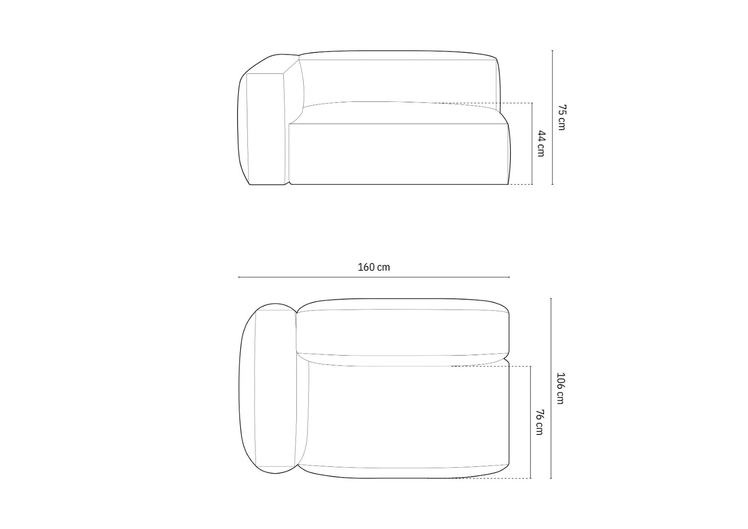 Modul Martina, 160x106cm, Material: Cord