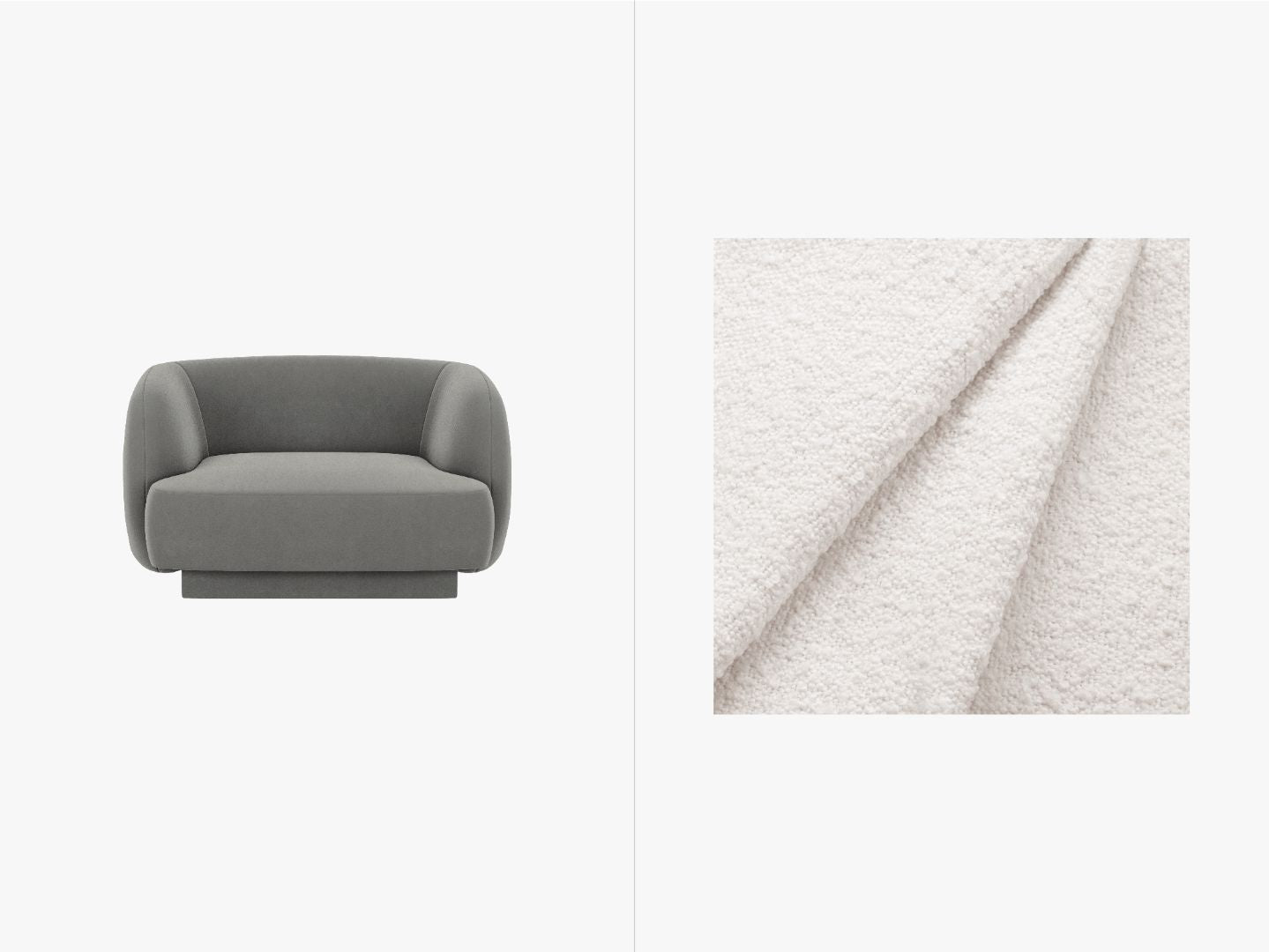 Miley Sessel, 103x90cm, Material: Boucle