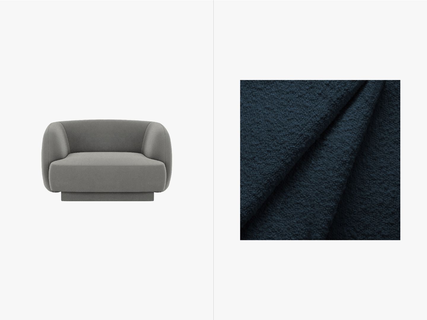 Miley Sessel, 103x90cm, Material: Boucle