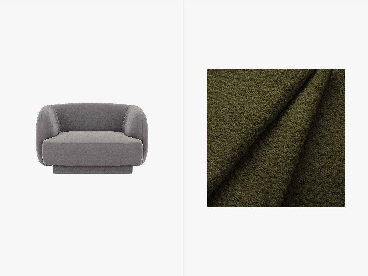 Miley Sessel, 103x90cm, Material: Boucle