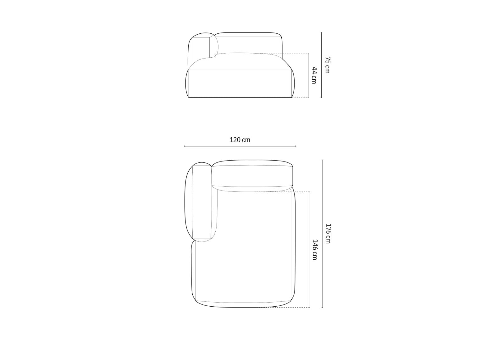 Modul Martina, 120x176cm, Material: Cord