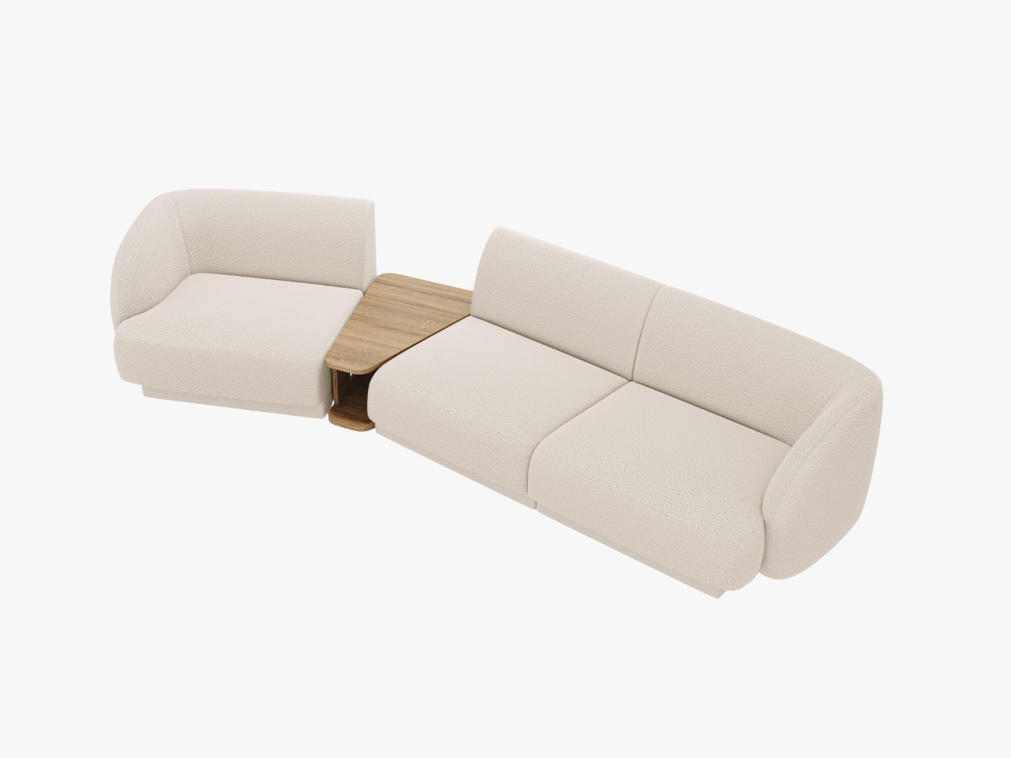 Ecksofa Miley 300x118cm, Material: Boucle