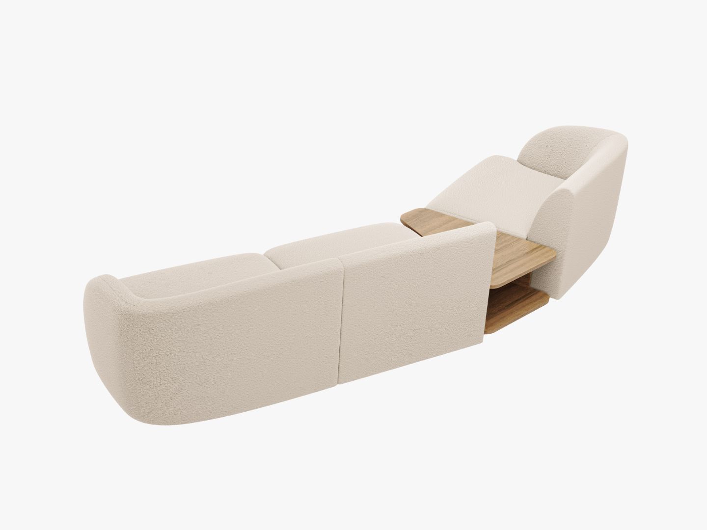 Ecksofa Miley 300x118cm, Material: Boucle