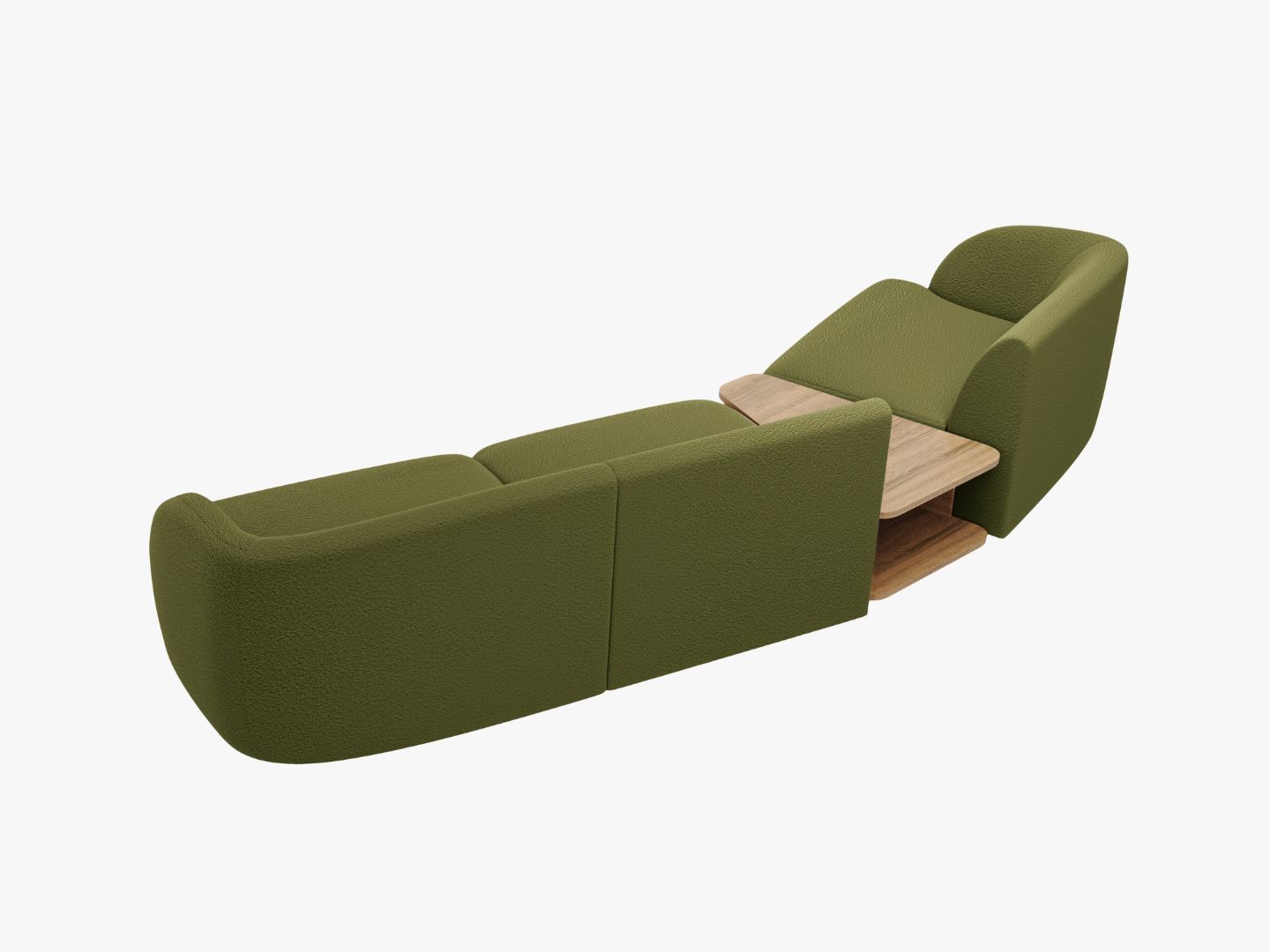 Ecksofa Miley 300x118cm, Material: Boucle