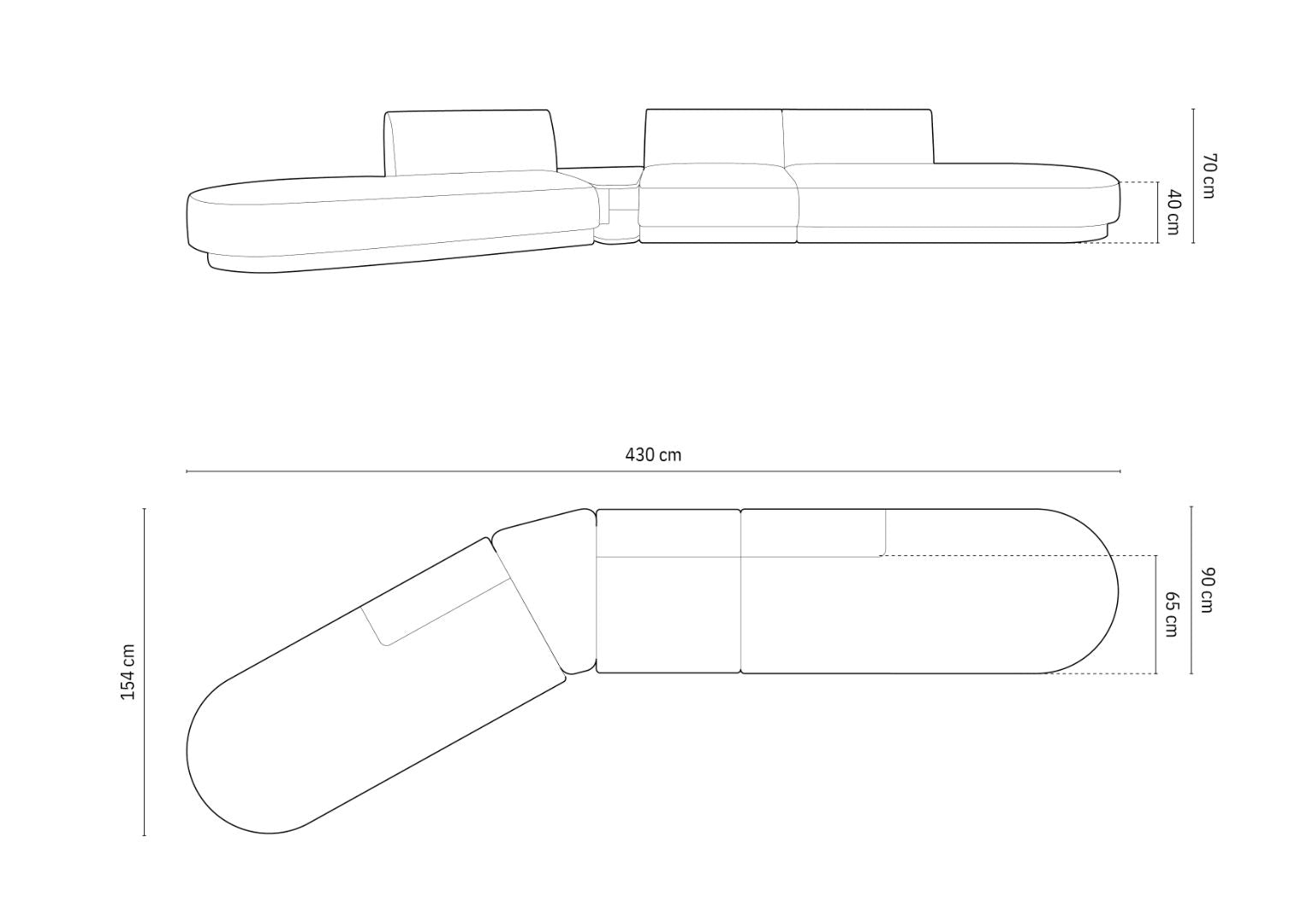 Sofa Miley 430x154cm, Material: Boucle