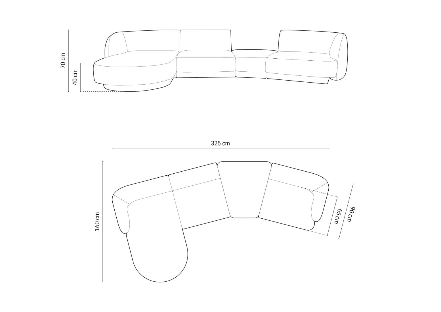 Sofa Miley 325x160cm, Material: Boucle