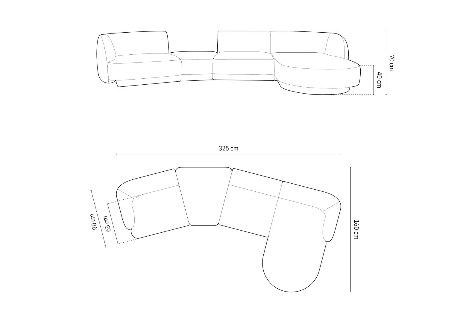 Sofa Miley 325x160cm, Material: Boucle