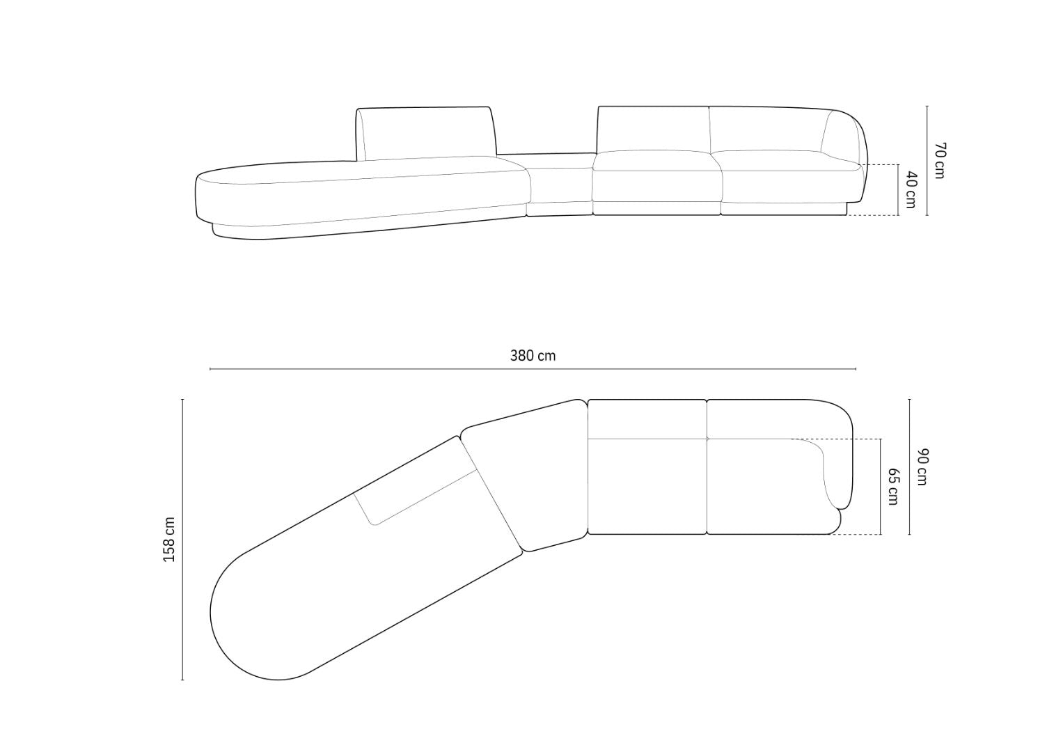 Sofa Miley 380x158cm, Material: Boucle