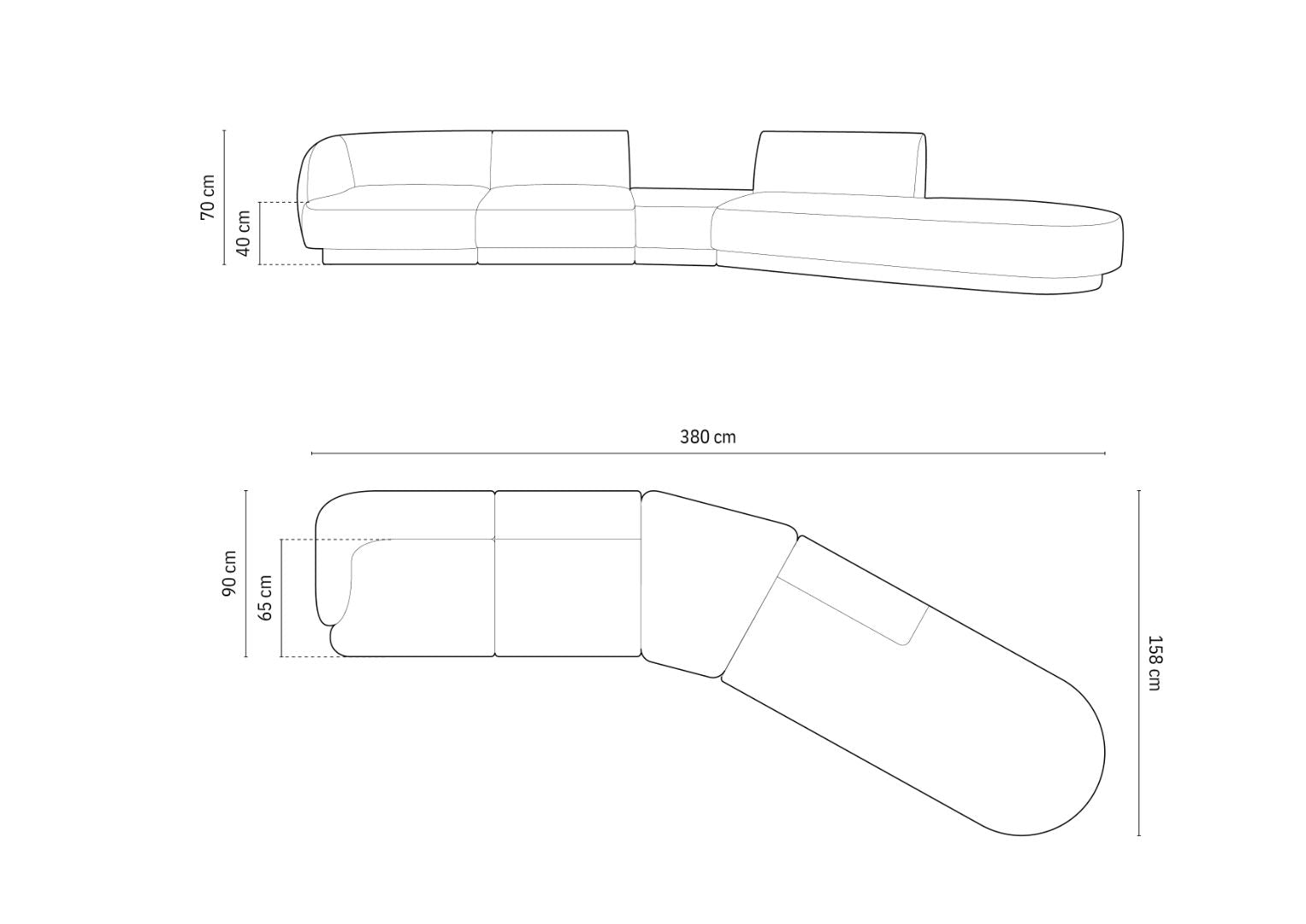 Sofa Miley 380x158cm, Material: Boucle