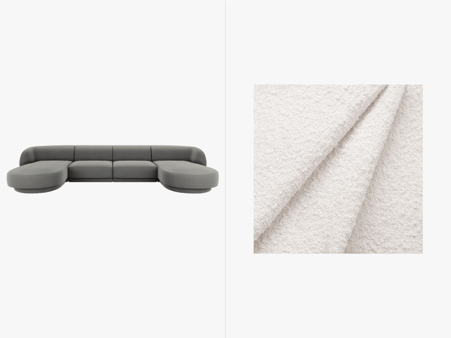 Sofa Miley Panorama, 330x156cm, Material: Boucle