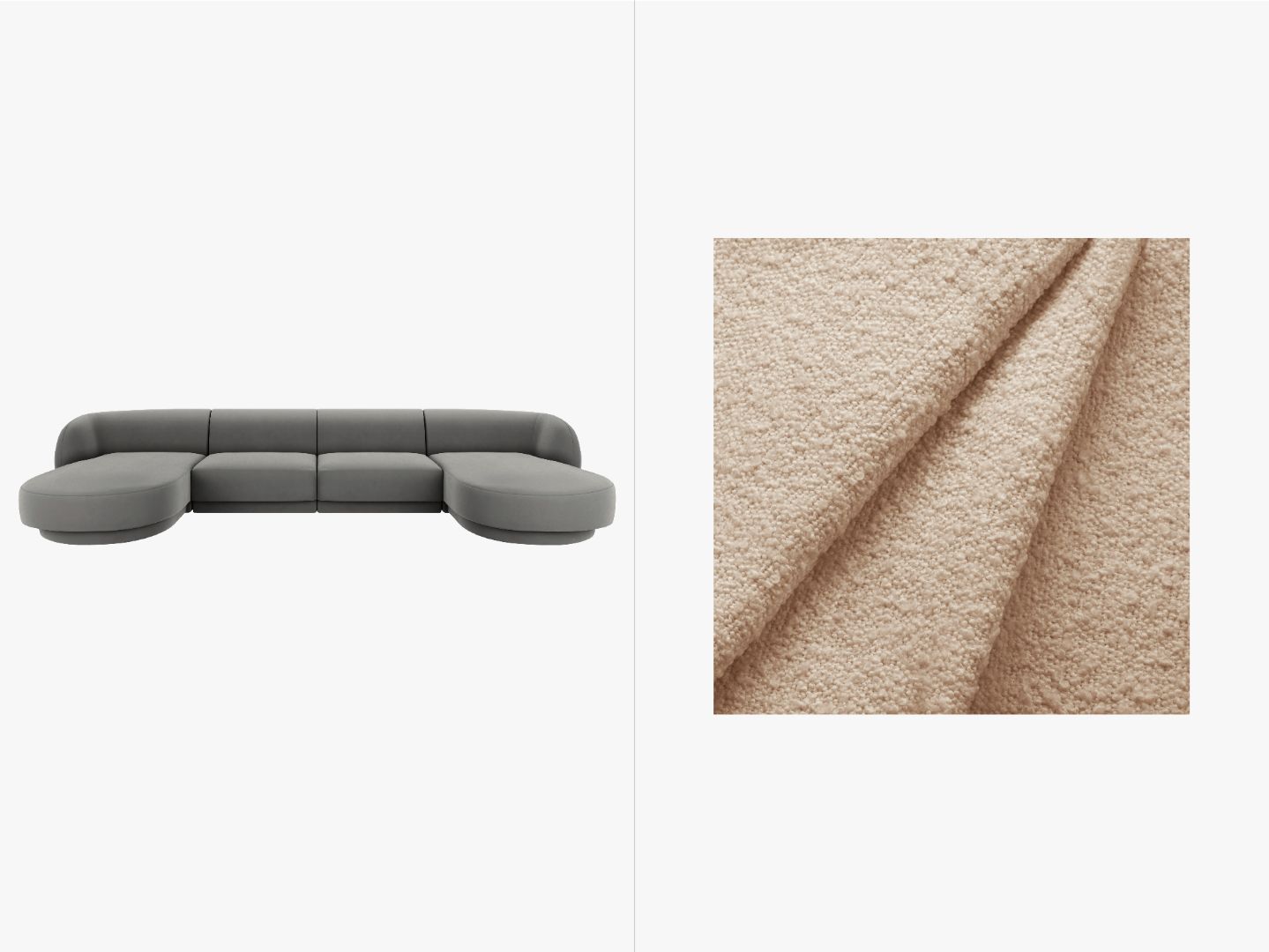 Sofa Miley Panorama, 330x156cm, Material: Boucle