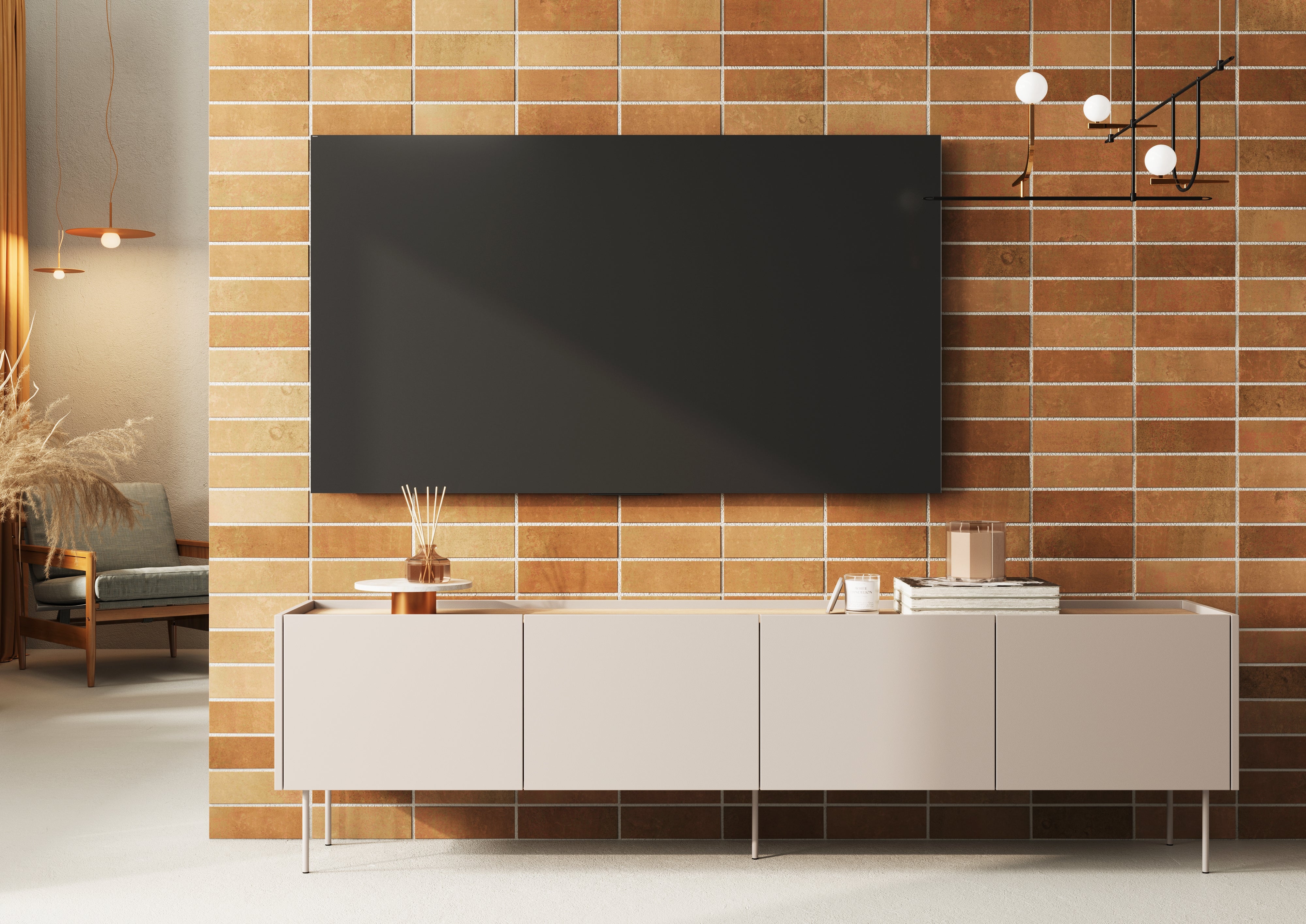 TV Kommode Desin 220cm, 4 Türen, Material: MDF