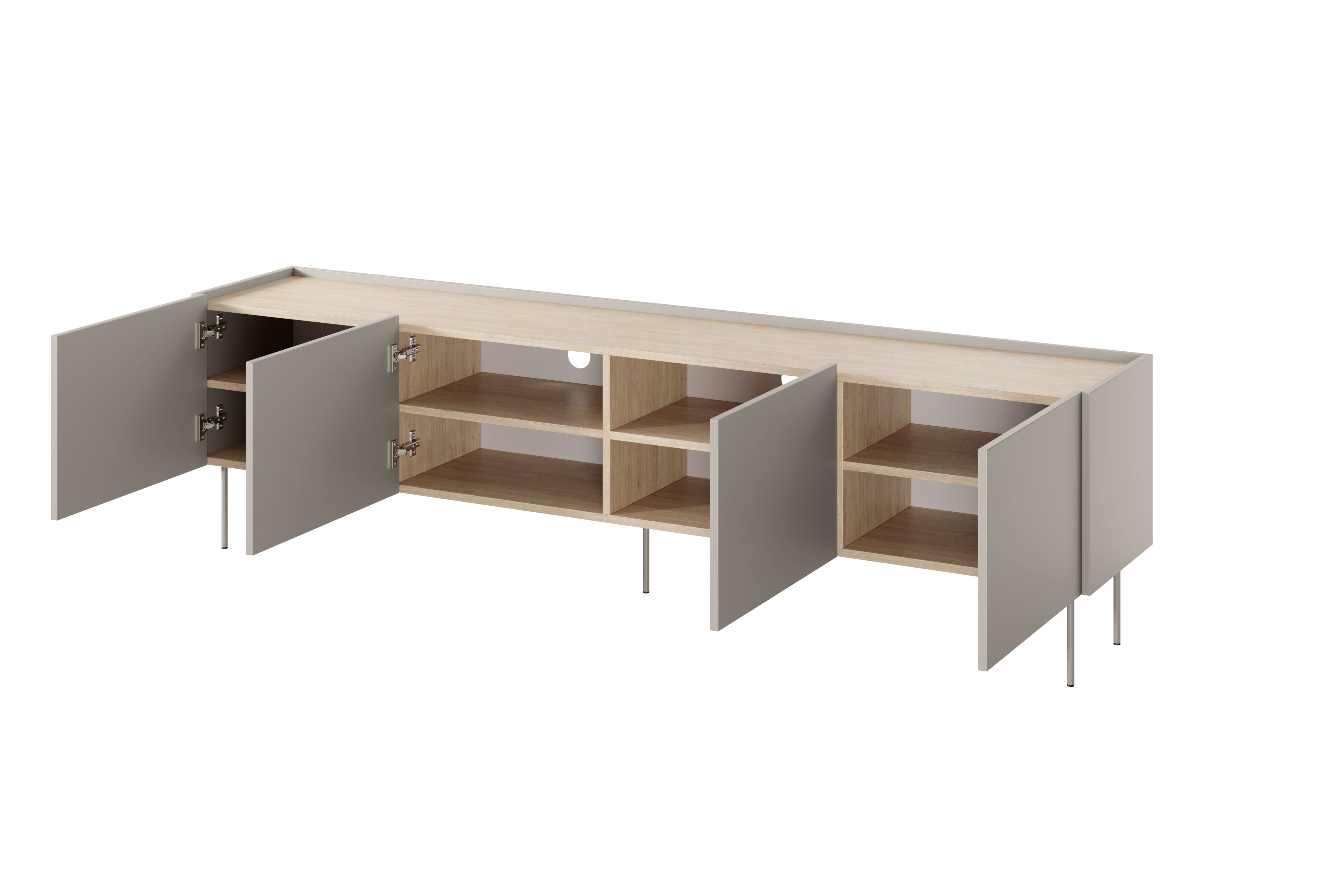 TV Kommode Desin 220cm, 4 Türen, Material: MDF