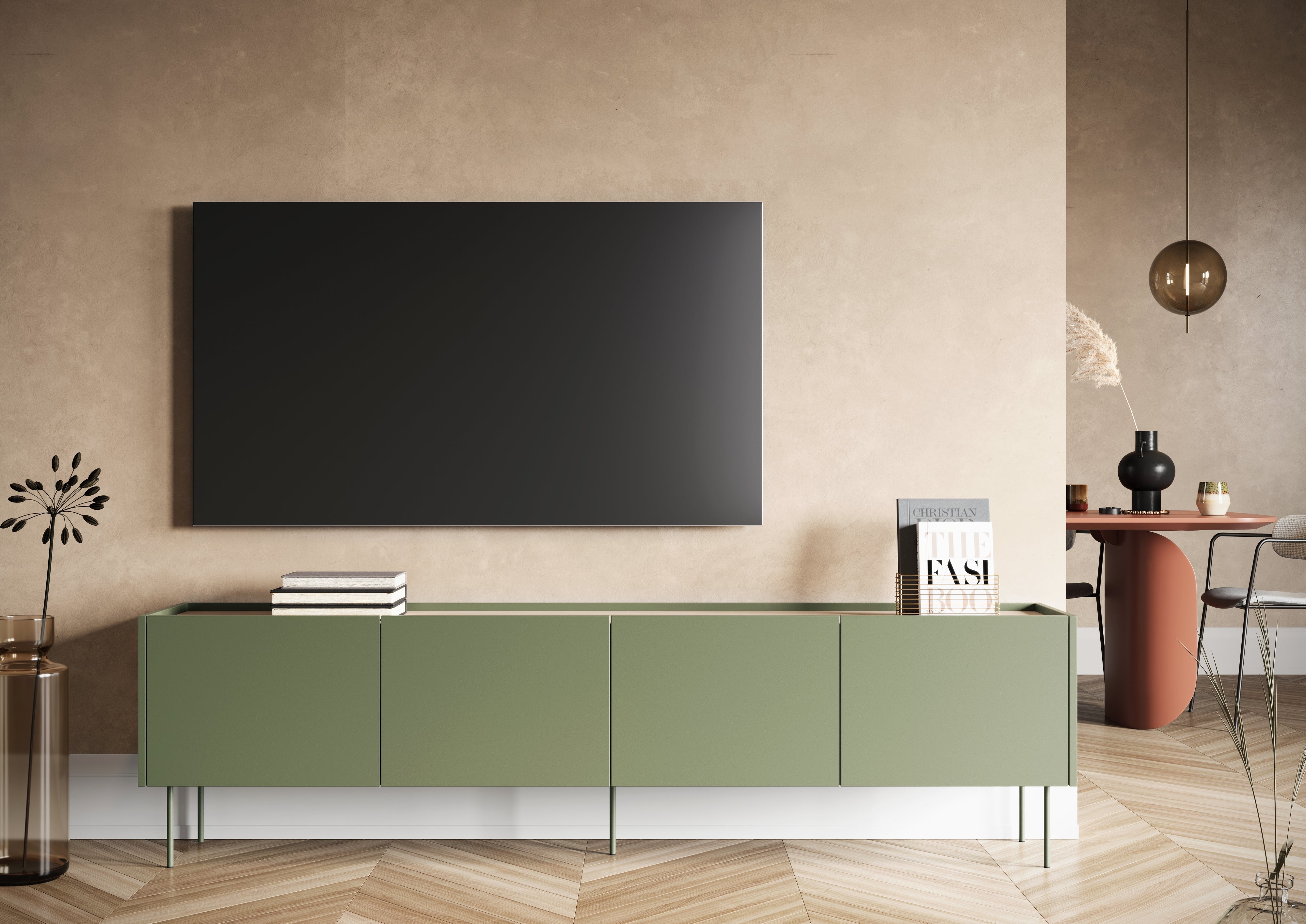 TV Kommode Desin 220cm, 4 Türen, Material: MDF