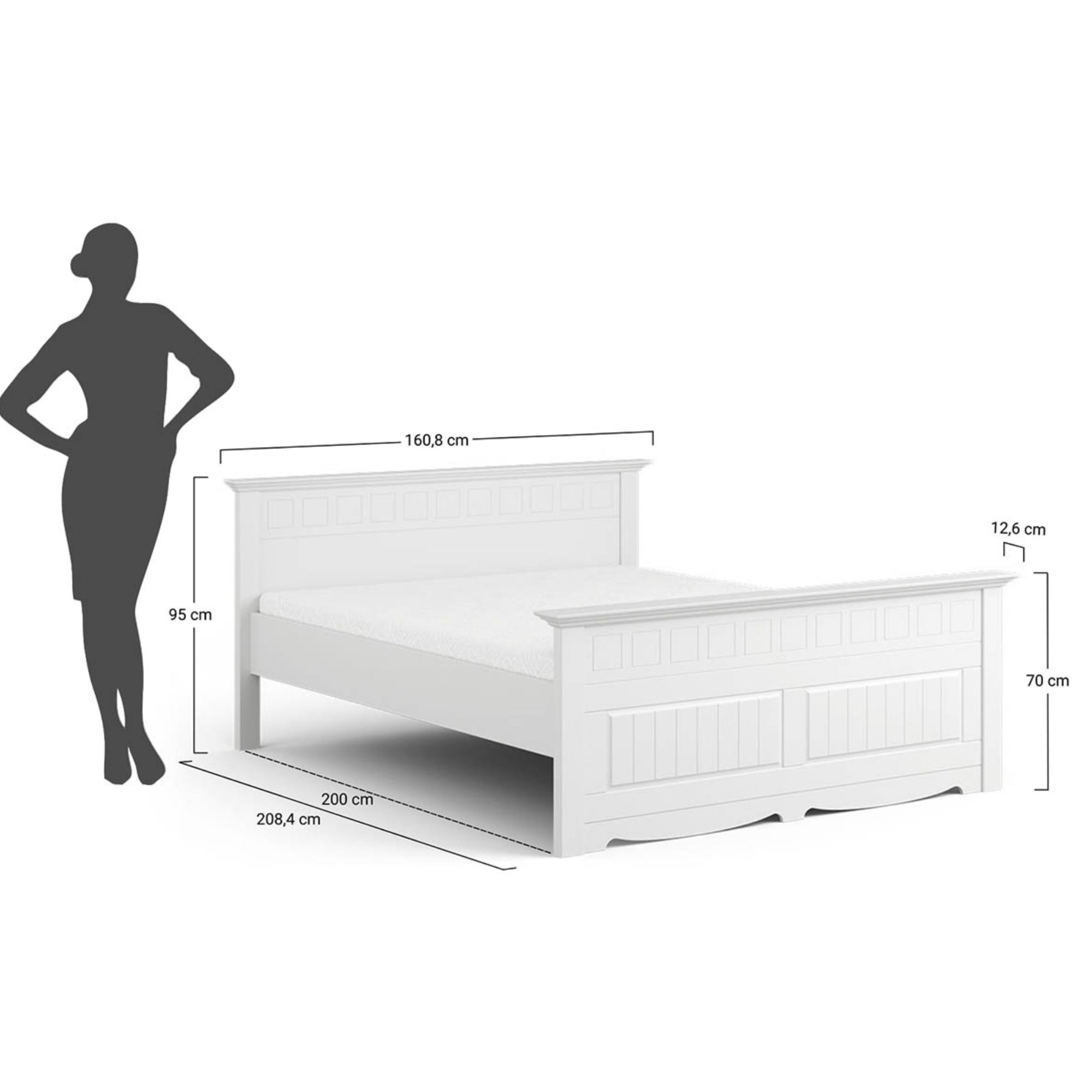 Bett Belluno, Material: Massives Kiefernholz