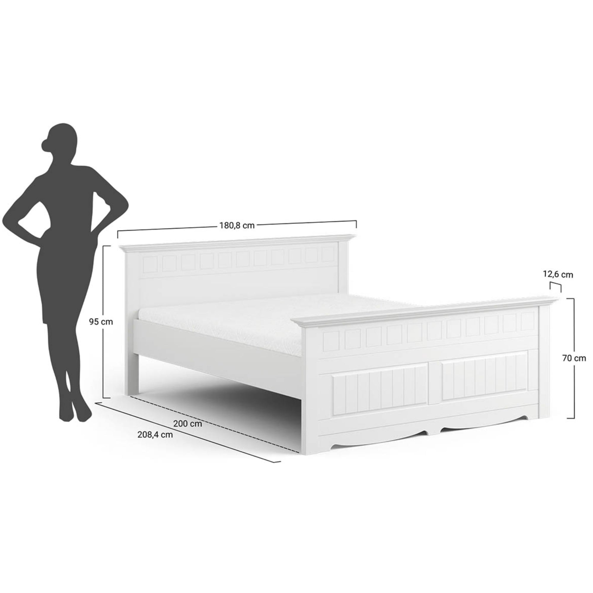 Bett Belluno, Material: Massives Kiefernholz