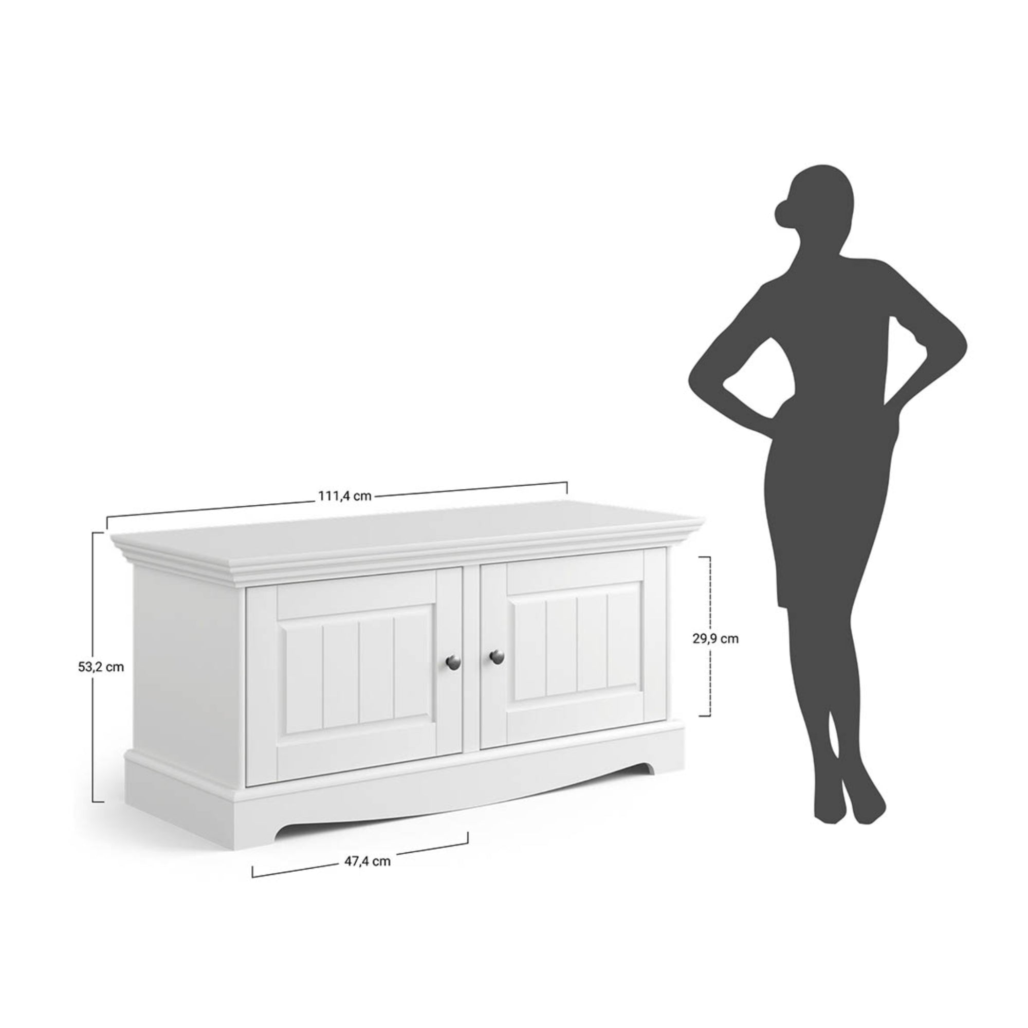 Kommode Belluno 111x44 cm, Material: Massives Kiefernholz