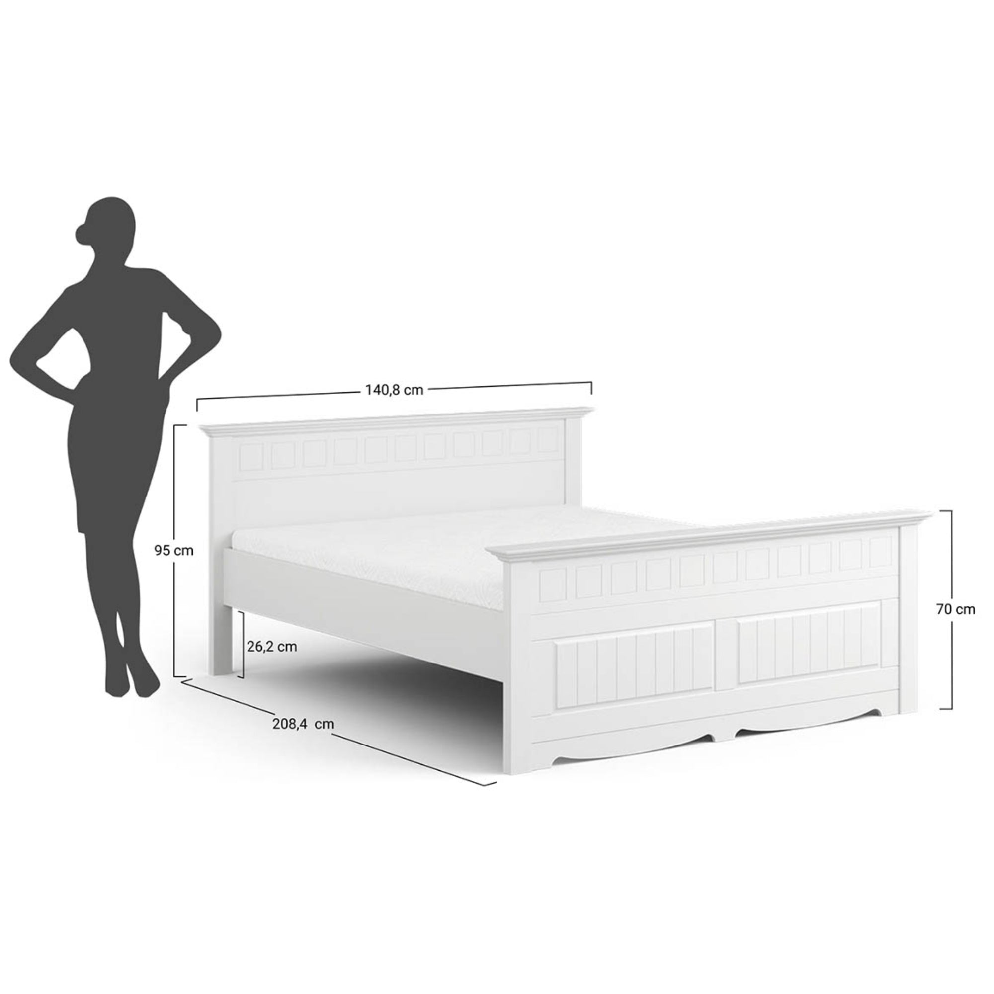 Bett Belluno, Material: Massives Kiefernholz