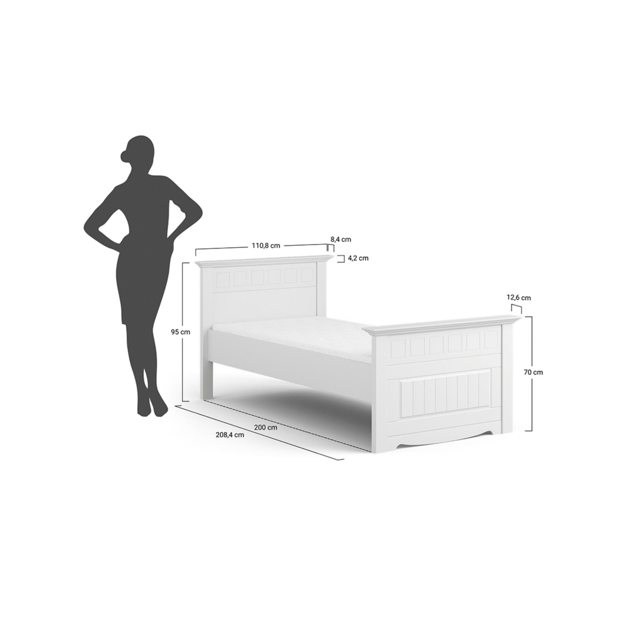 Bett Belluno, Material: Massives Kiefernholz