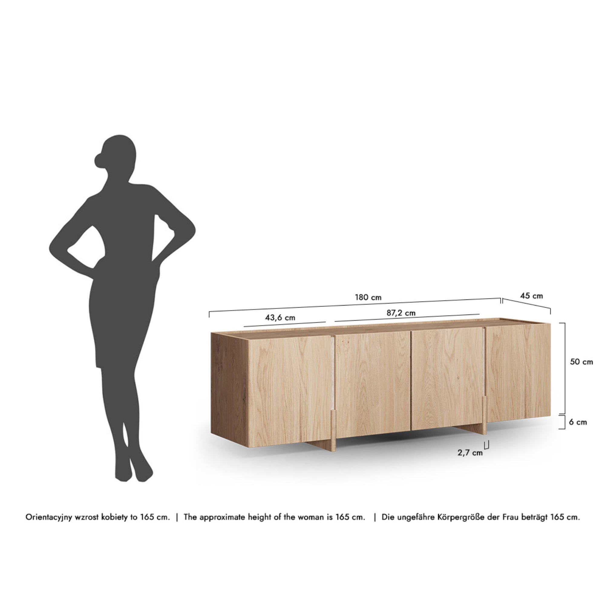 TV Kommode Tivoli 180x46 cm, Material: Auswahlmöglichkeit