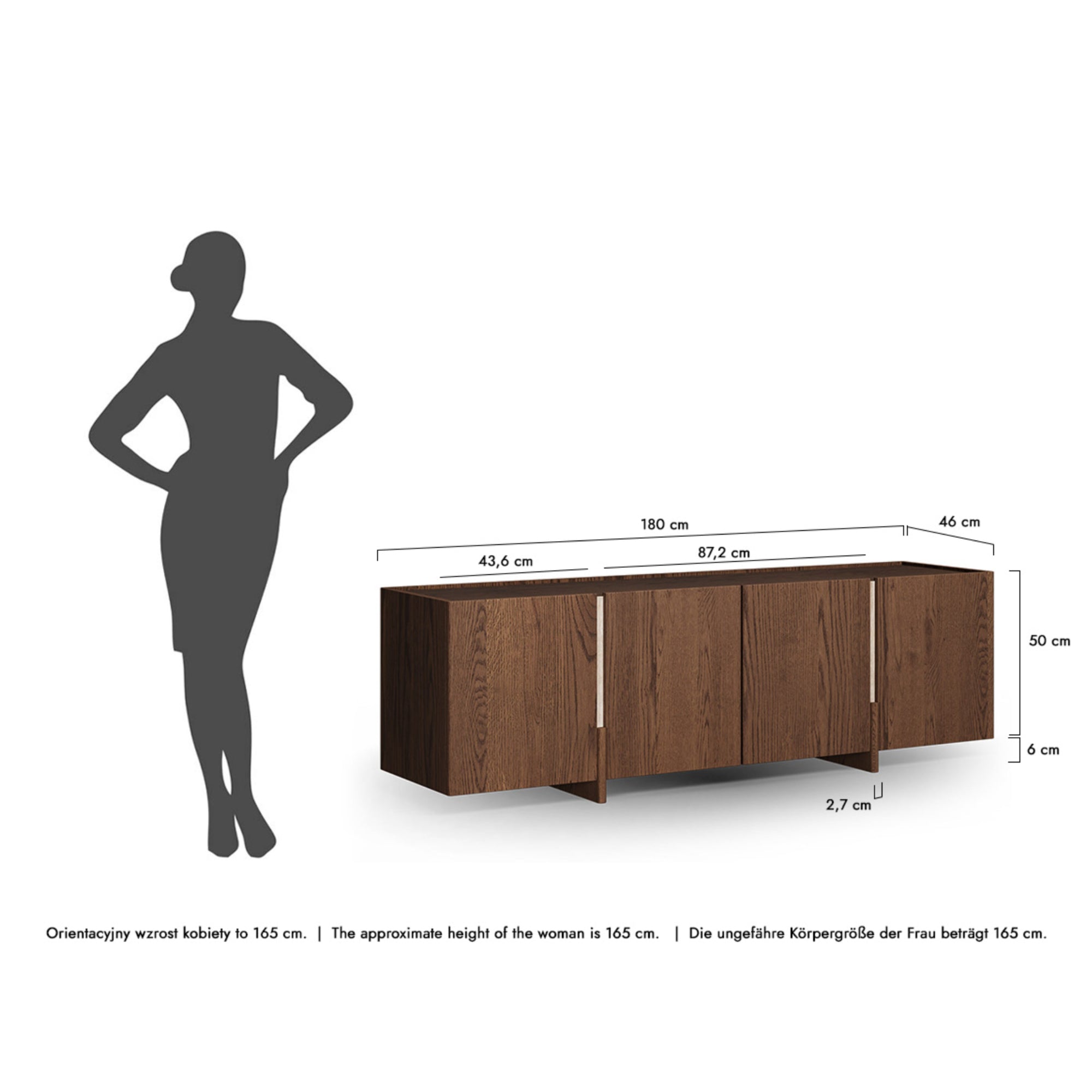TV Kommode Tivoli 180x46 cm, Material: Auswahlmöglichkeit