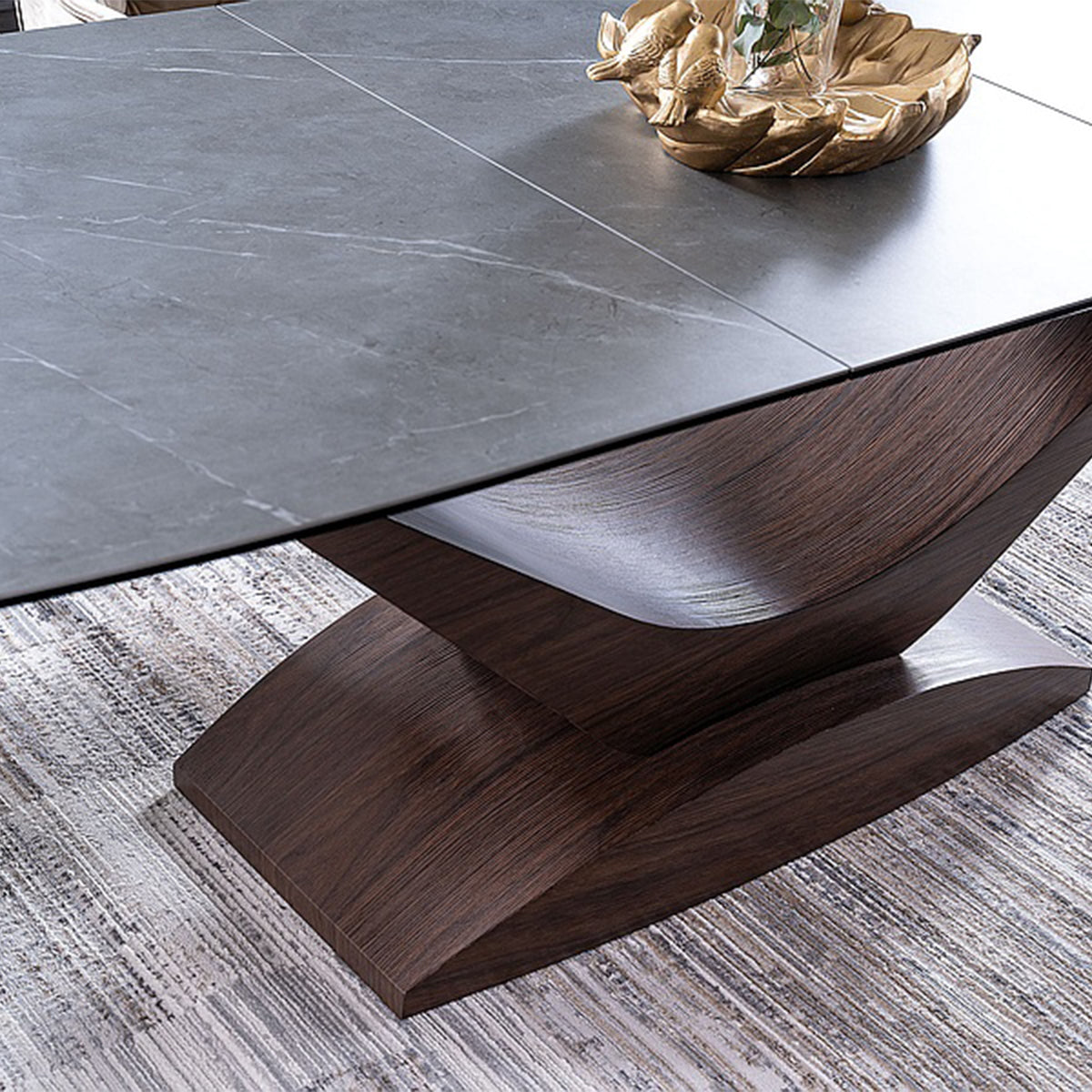 Esstisch Dolce 180/240x95cm, Material: Gehärtetes Glas, Keramik