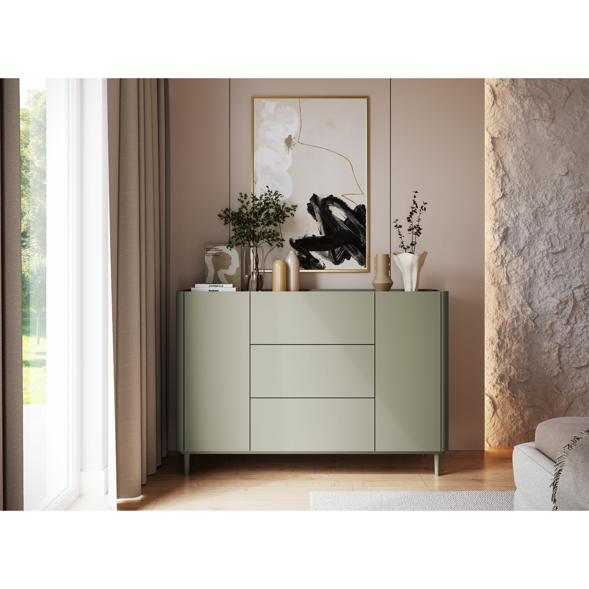 Elivo Kommode 150cm, Material: MDF, Melaminplatte