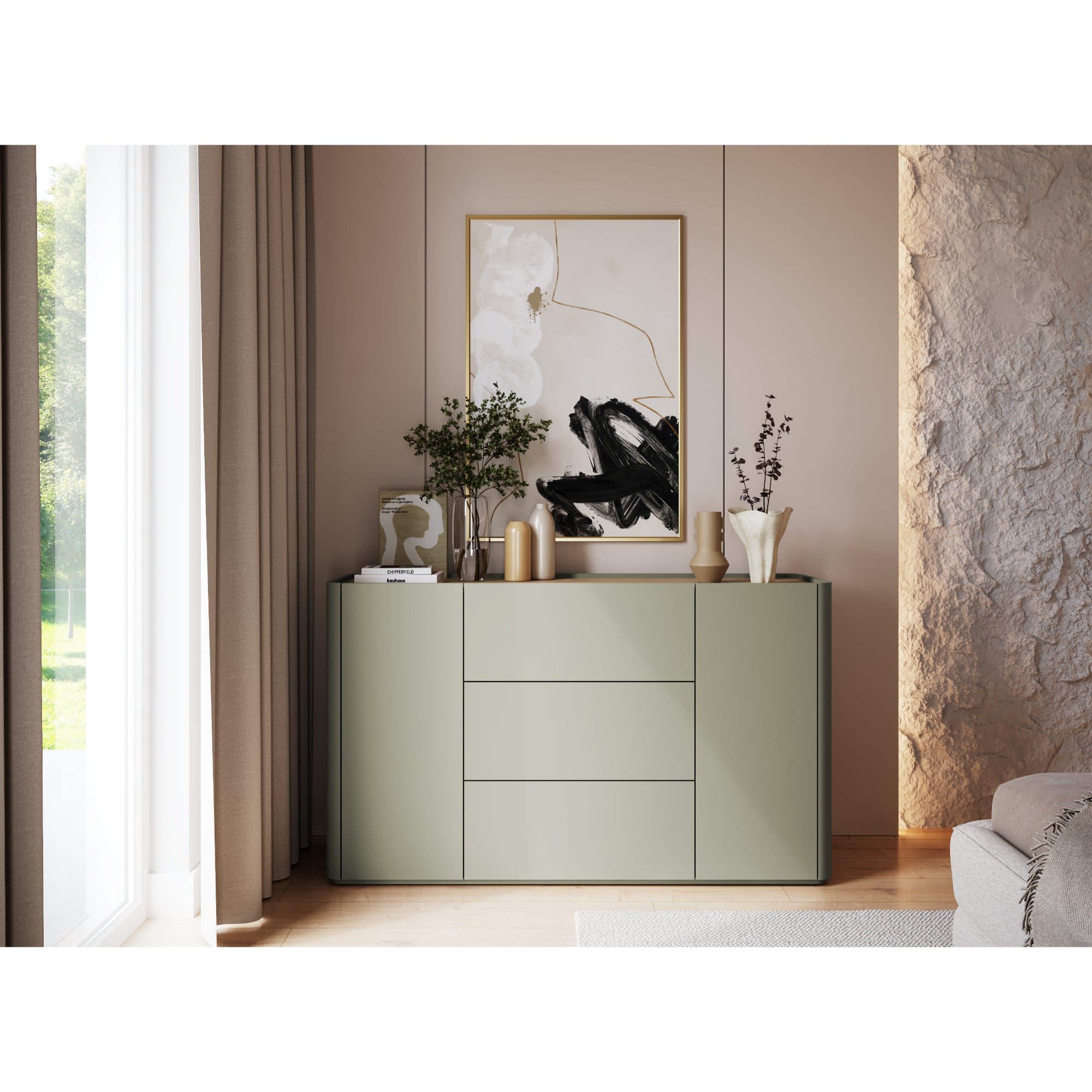 Elivo Kommode 150cm, Material: MDF, Melaminplatte