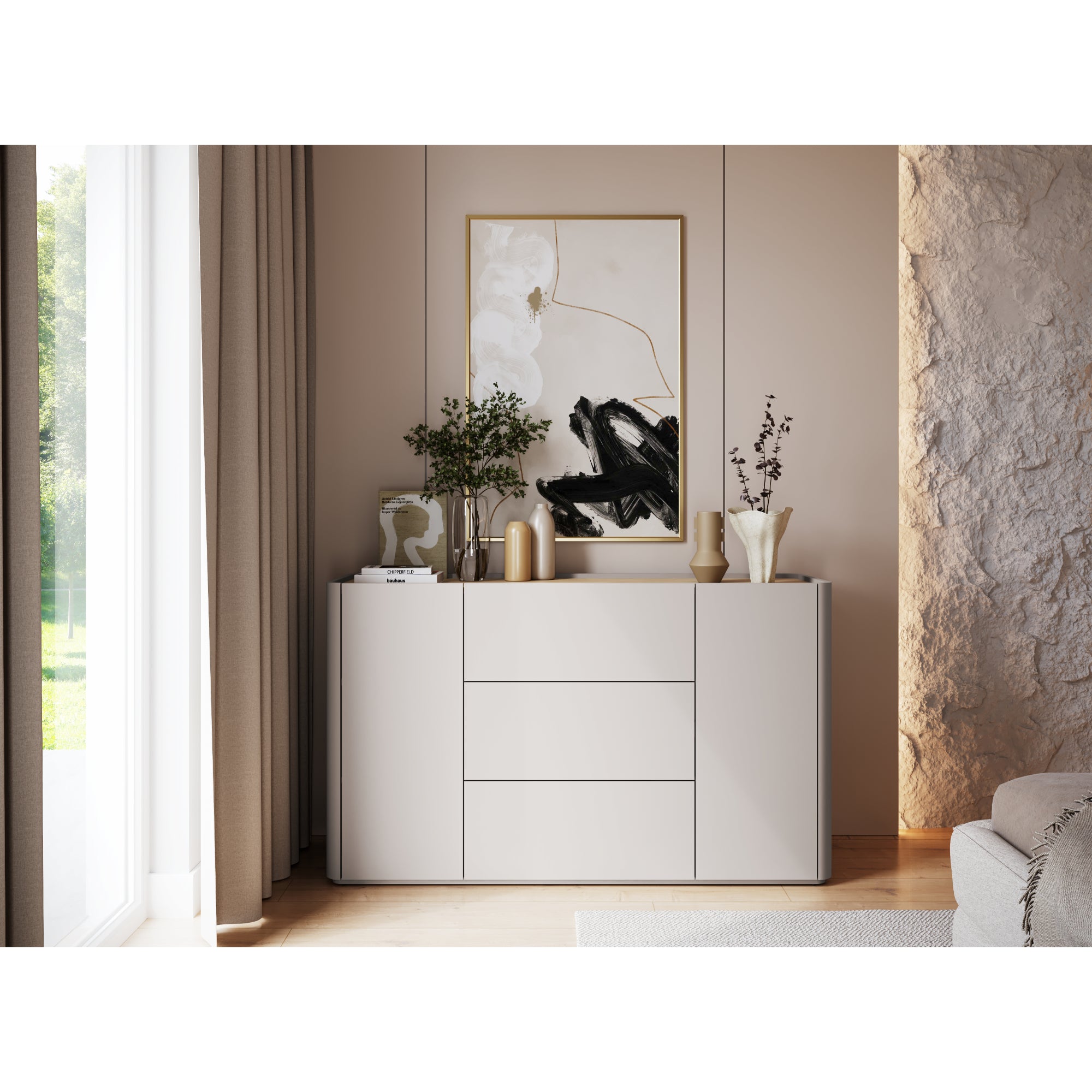 Elivo Kommode 150cm, Material: MDF, Melaminplatte