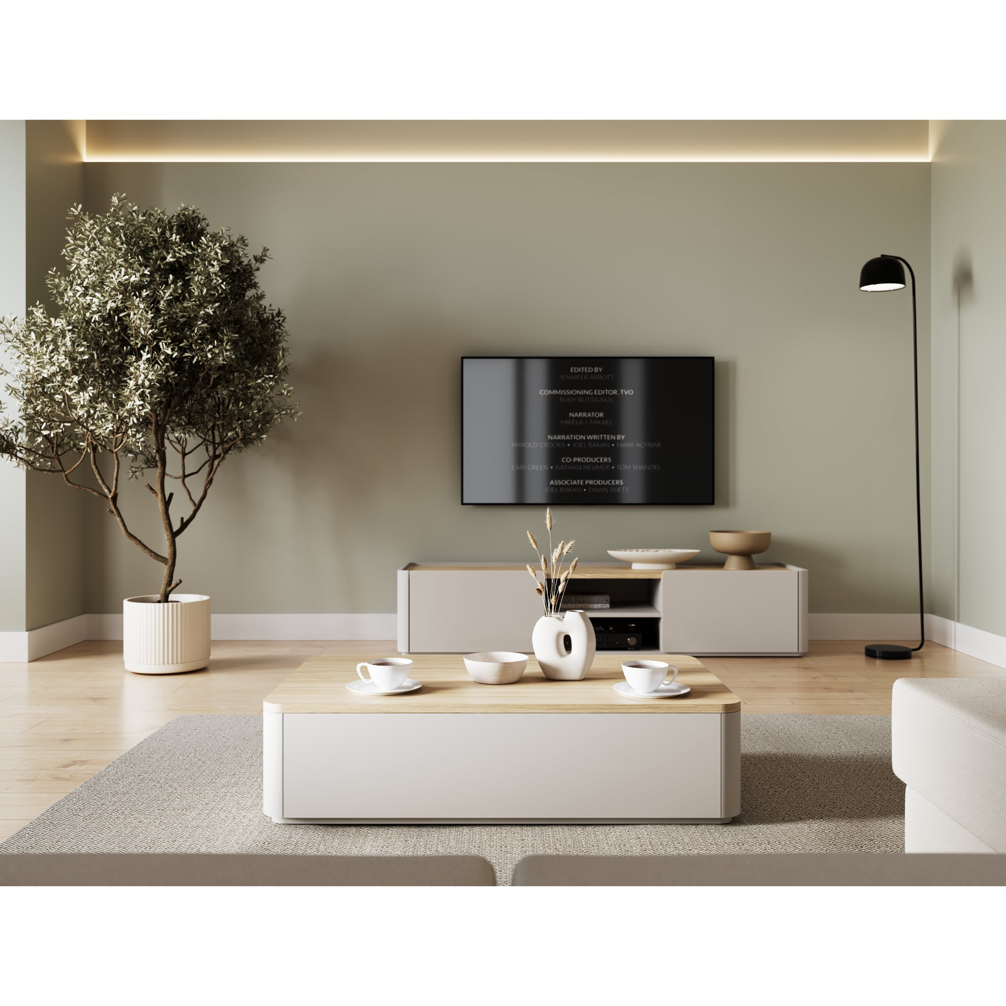 Elivo Couchtisch 100x60cm, Material: MDF, Melaminplatte