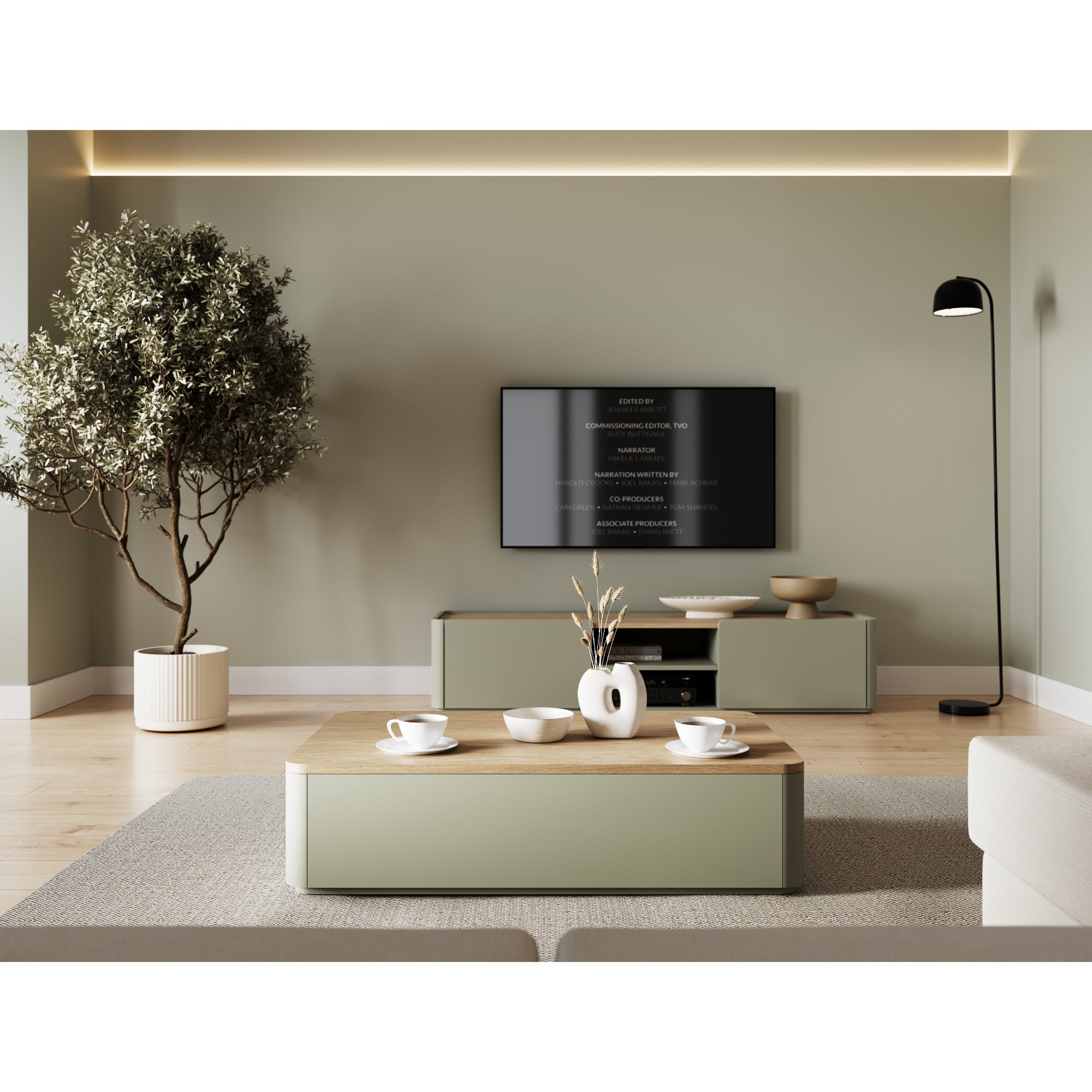 Elivo Couchtisch 100x60cm, Material: MDF, Melaminplatte
