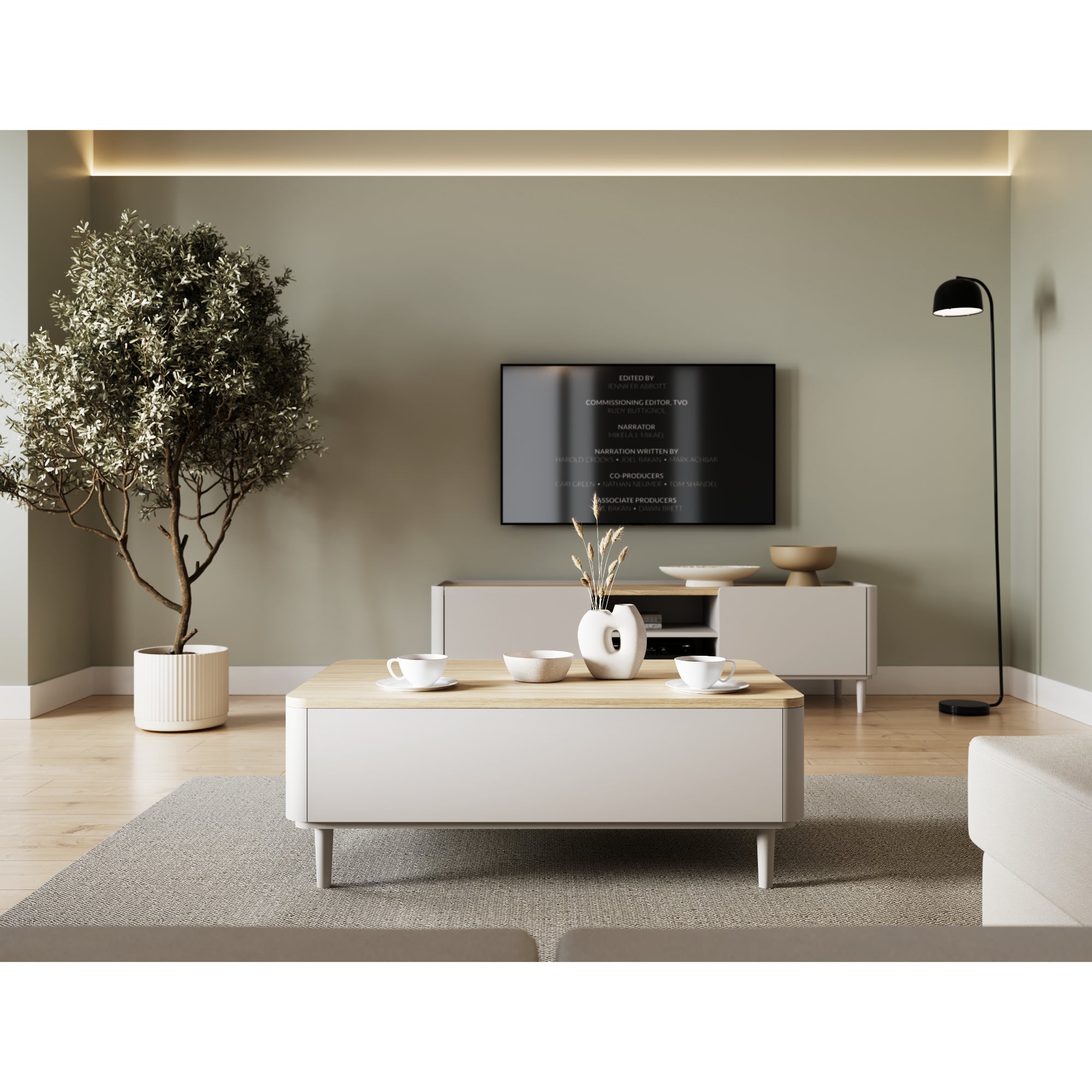 Elivo Couchtisch 100x60cm, Material: MDF, Melaminplatte