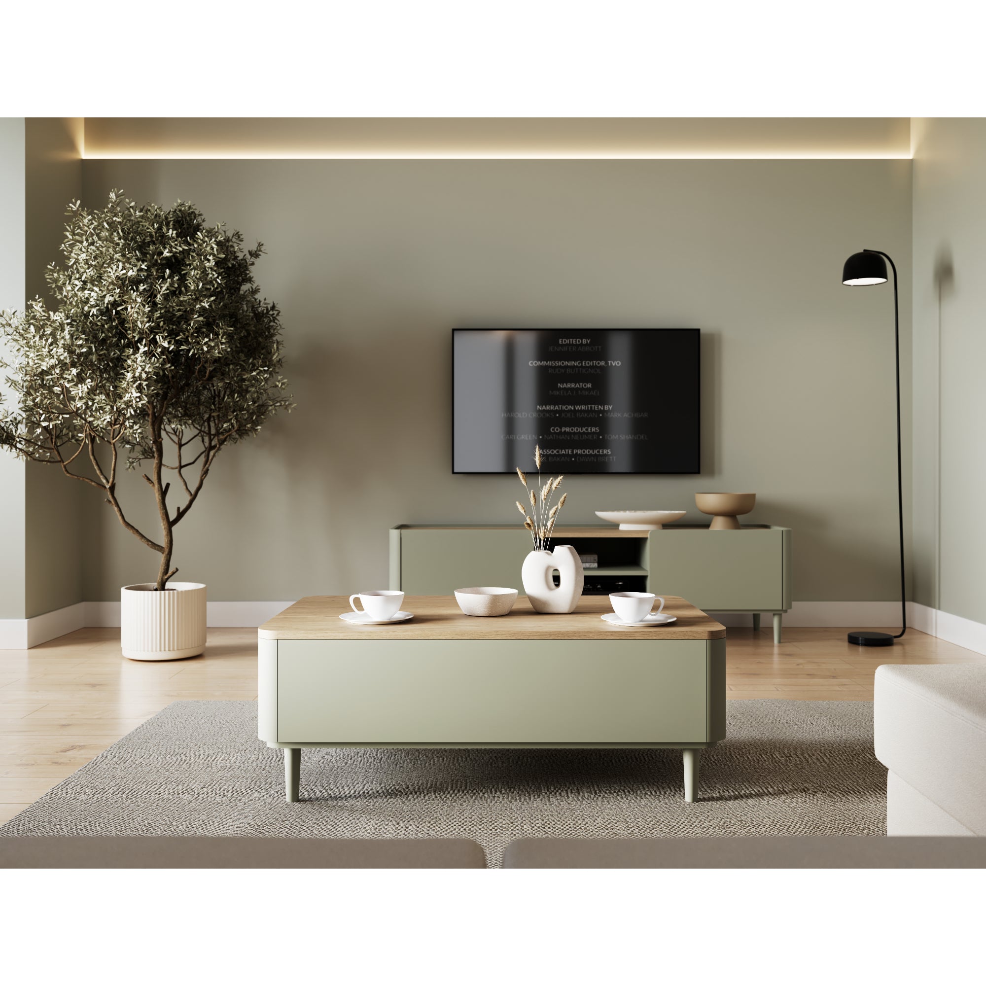 Elivo Couchtisch 100x60cm, Material: MDF, Melaminplatte