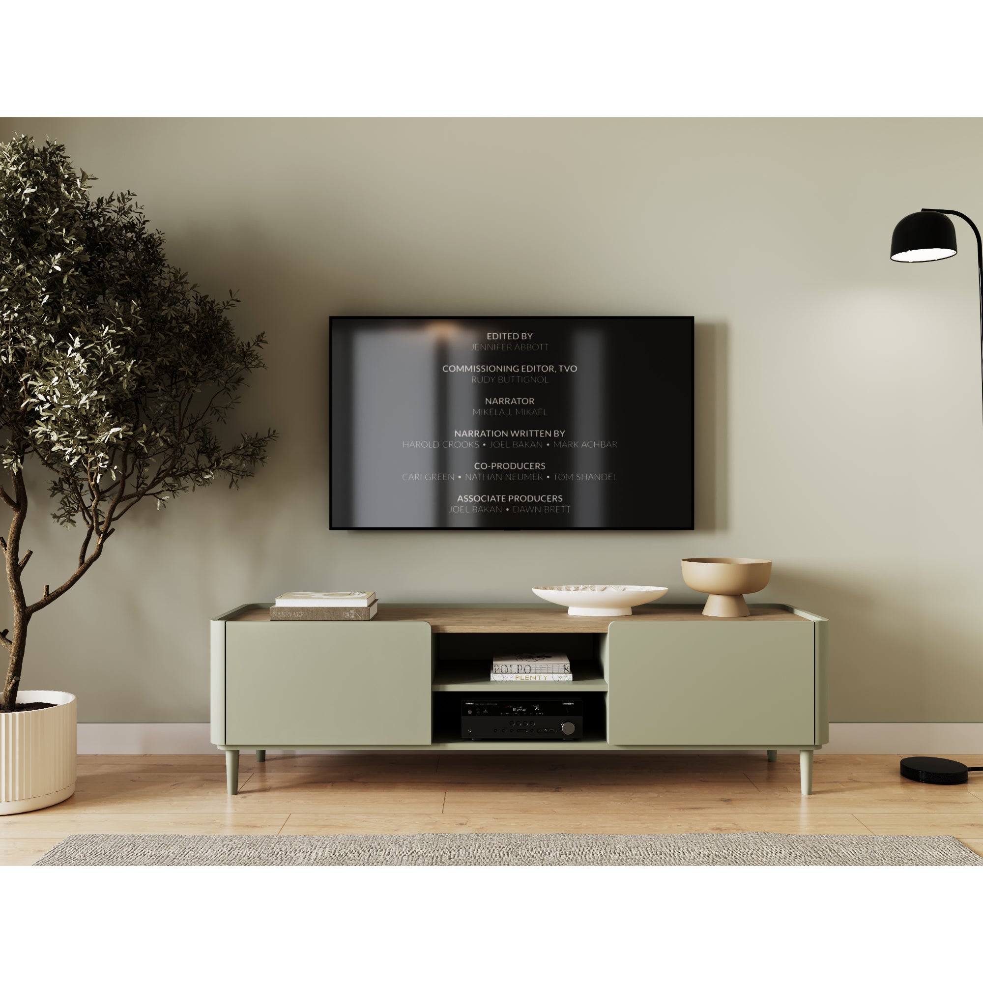 TV Kommode Elivo 170cm, Material: MDF, Melaminplatte