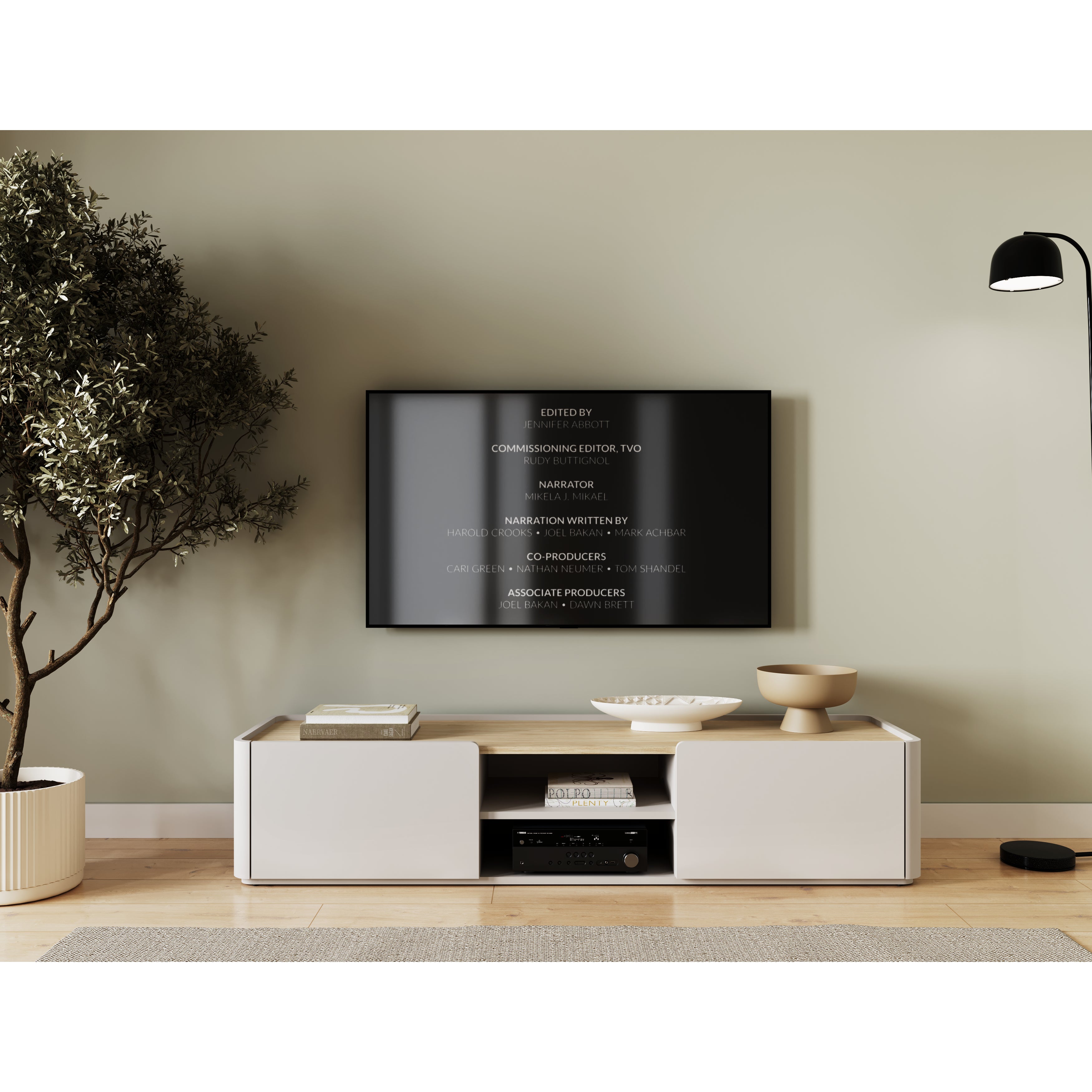 TV Kommode Elivo 170cm, Material: MDF, Melaminplatte