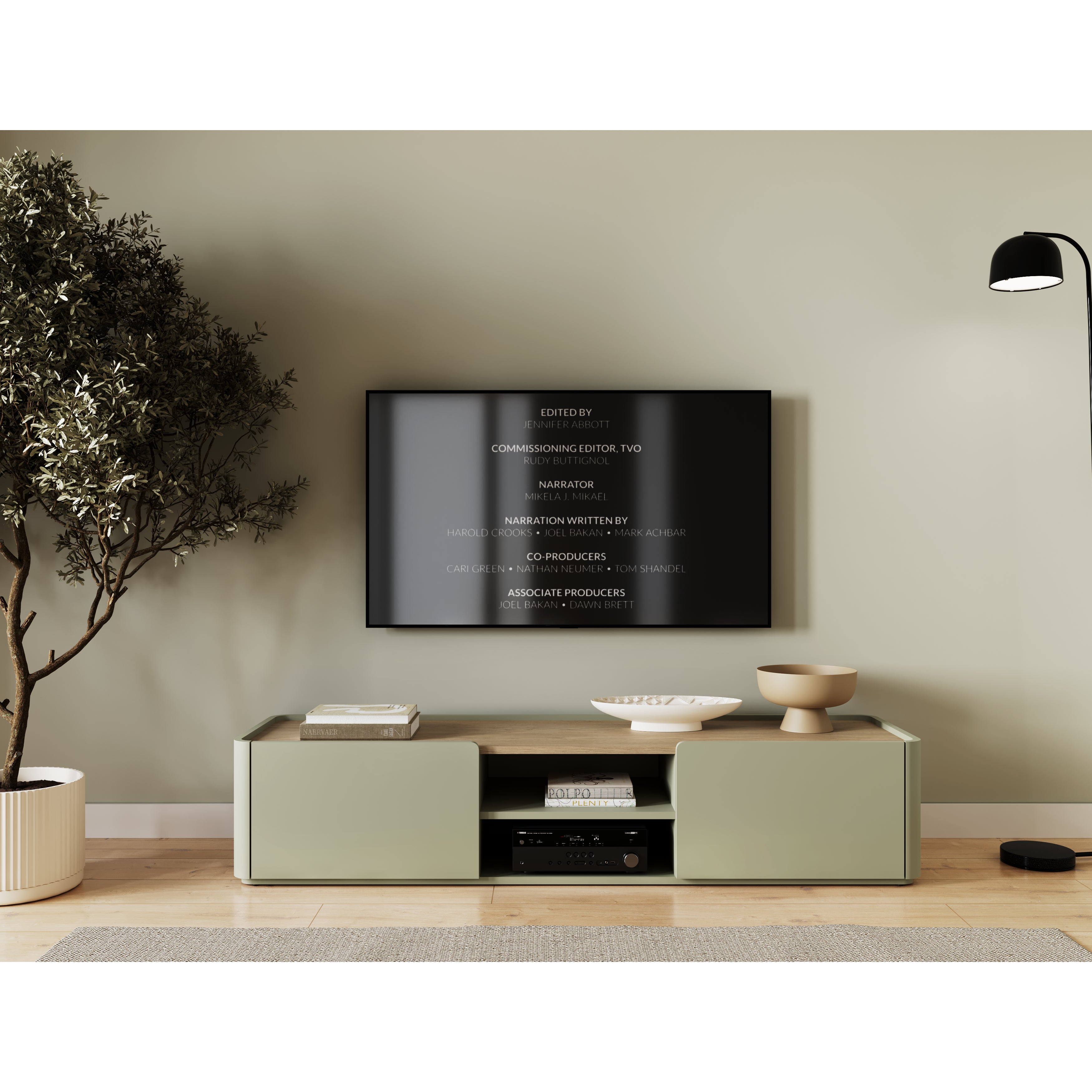 TV Kommode Elivo 170cm, Material: MDF, Melaminplatte
